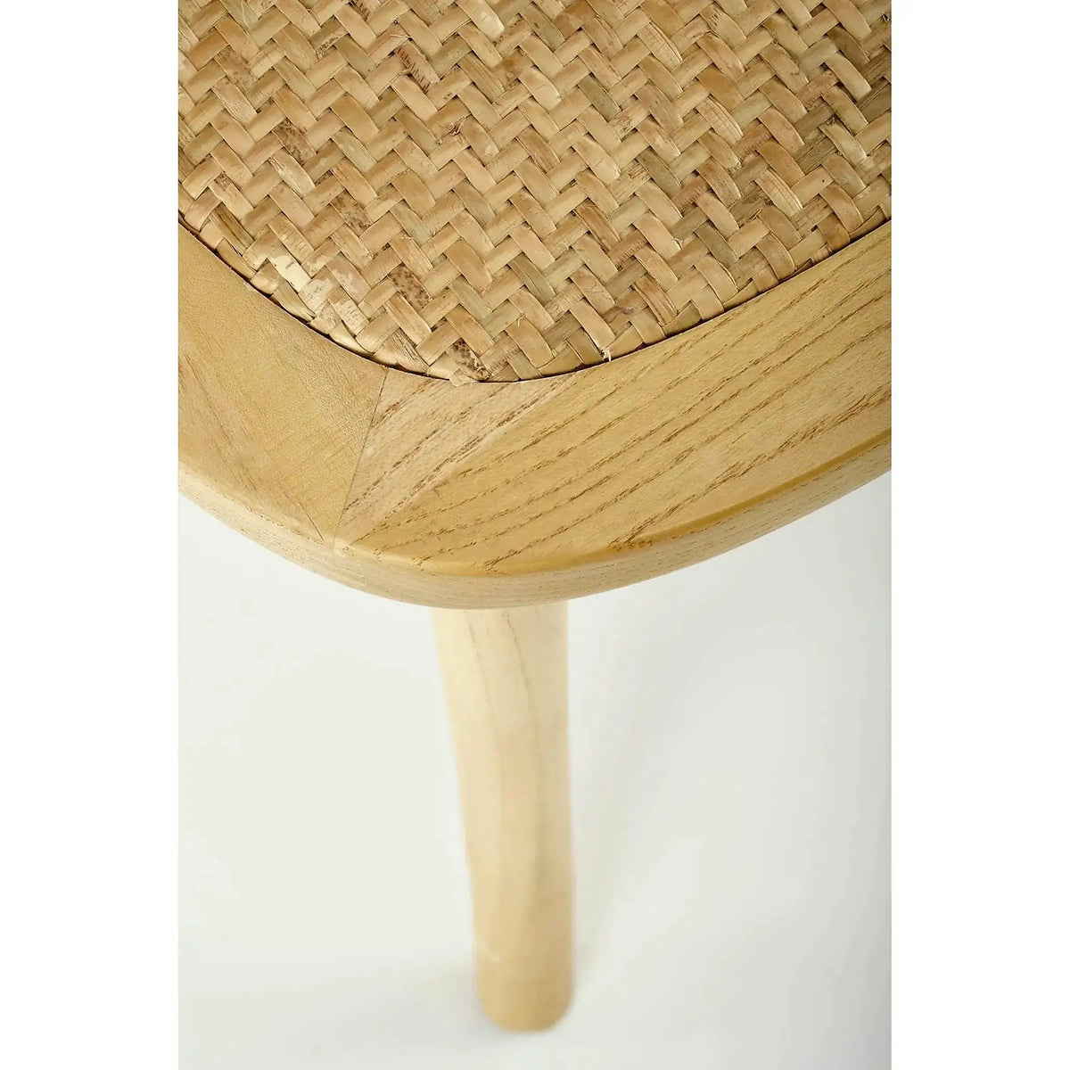 Scaun K502, stejar, ratan natural/lemn, 45x50x89 cm
