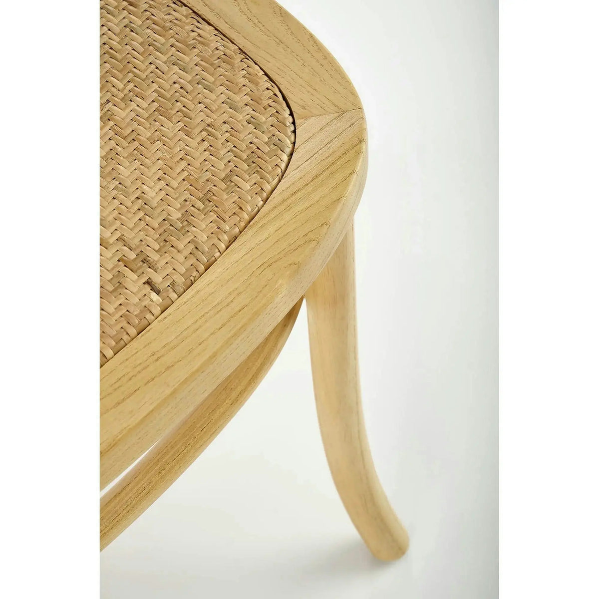 Scaun K502, stejar, ratan natural/lemn, 45x50x89 cm