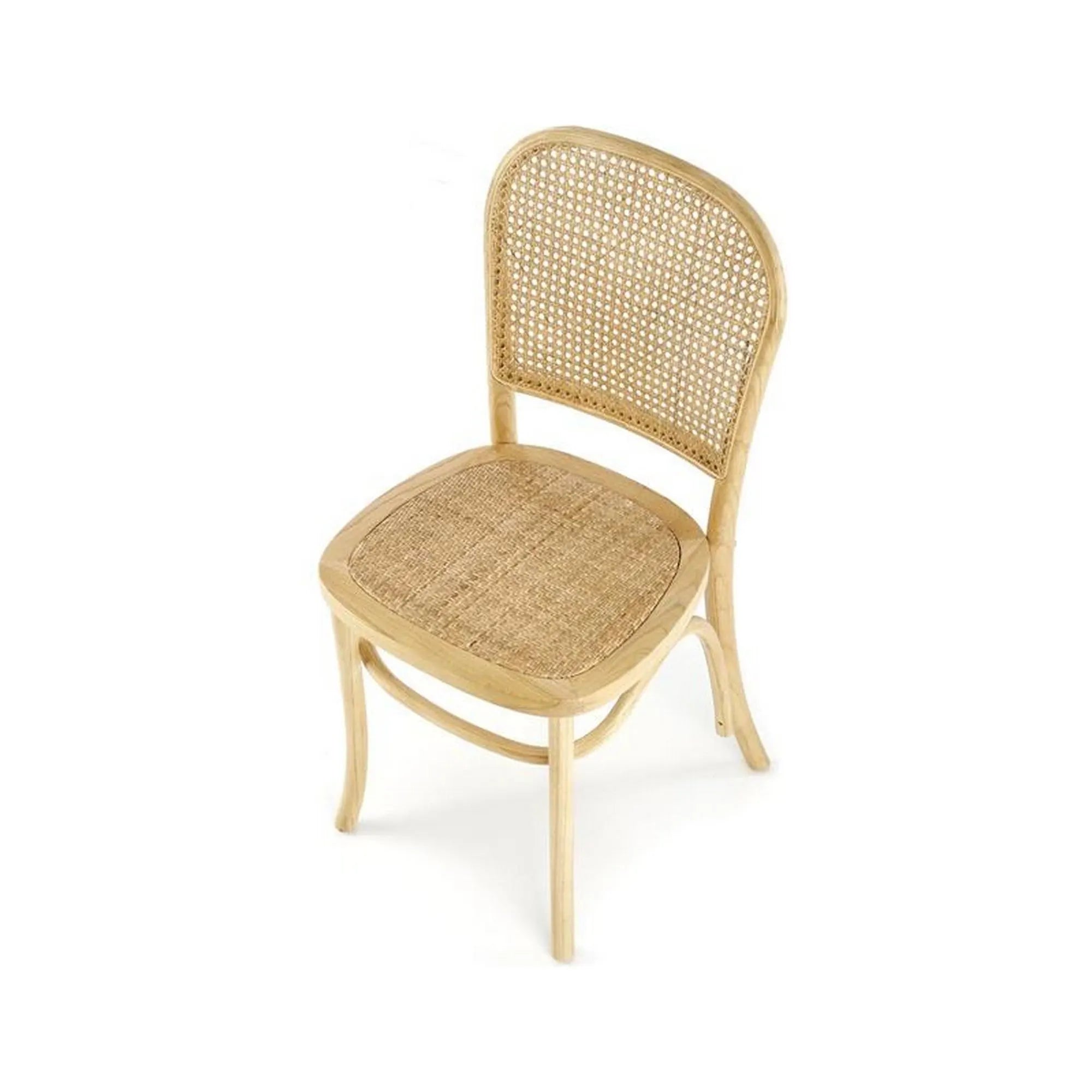 Scaun K502, stejar, ratan natural/lemn, 45x50x89 cm