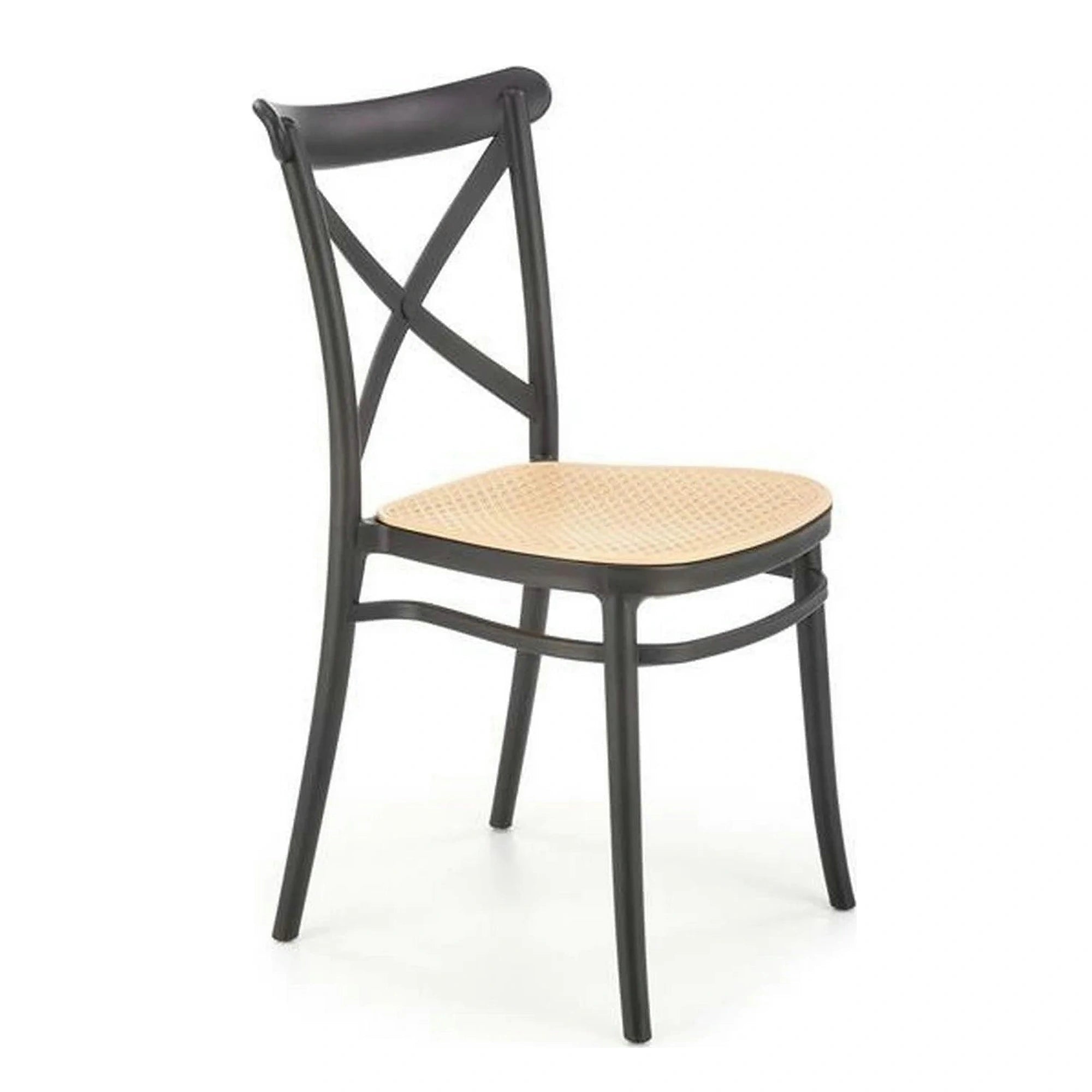 Scaun K512, maro/negru, plastic, 47x51x87 cm