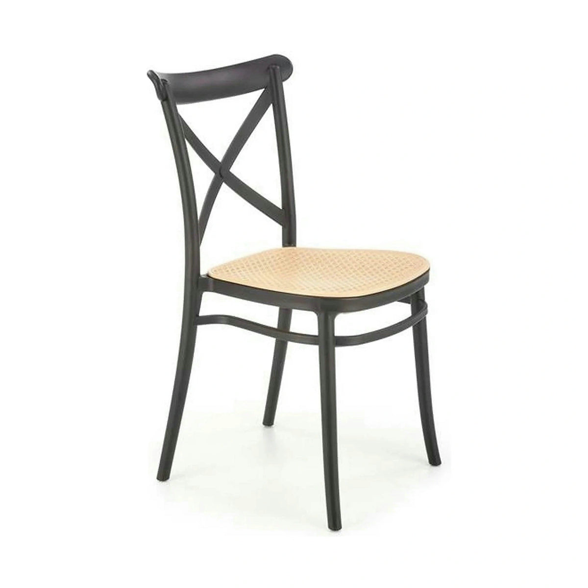 Scaun K512, maro/negru, plastic, 47x51x87 cm