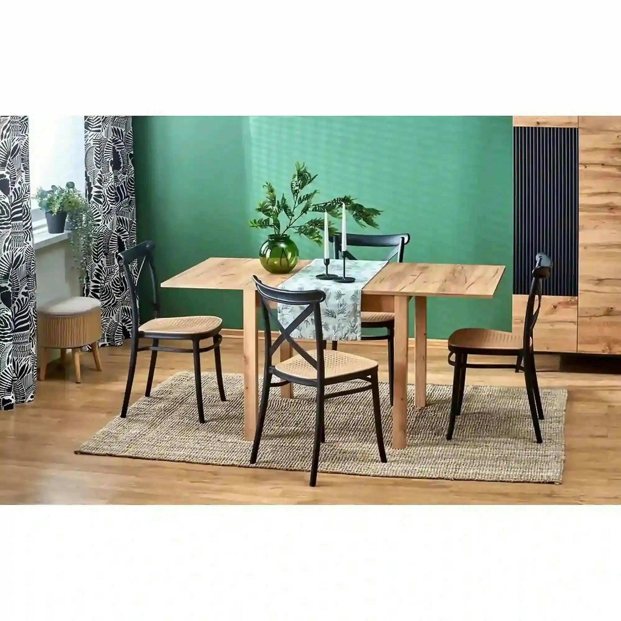 Scaun K512, maro/negru, plastic, 47x51x87 cm