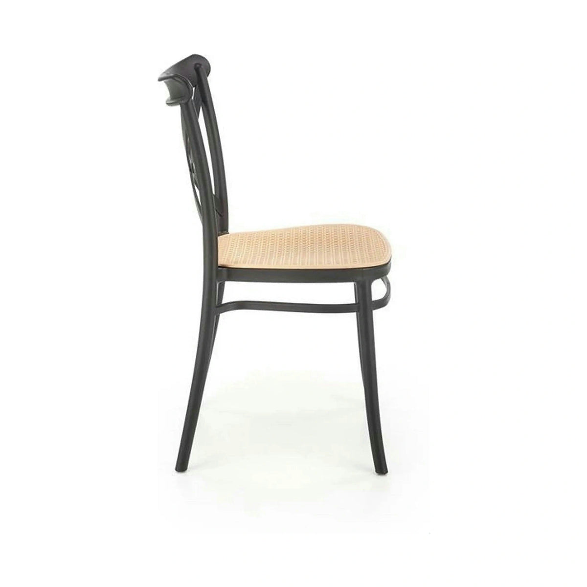 Scaun K512, maro/negru, plastic, 47x51x87 cm