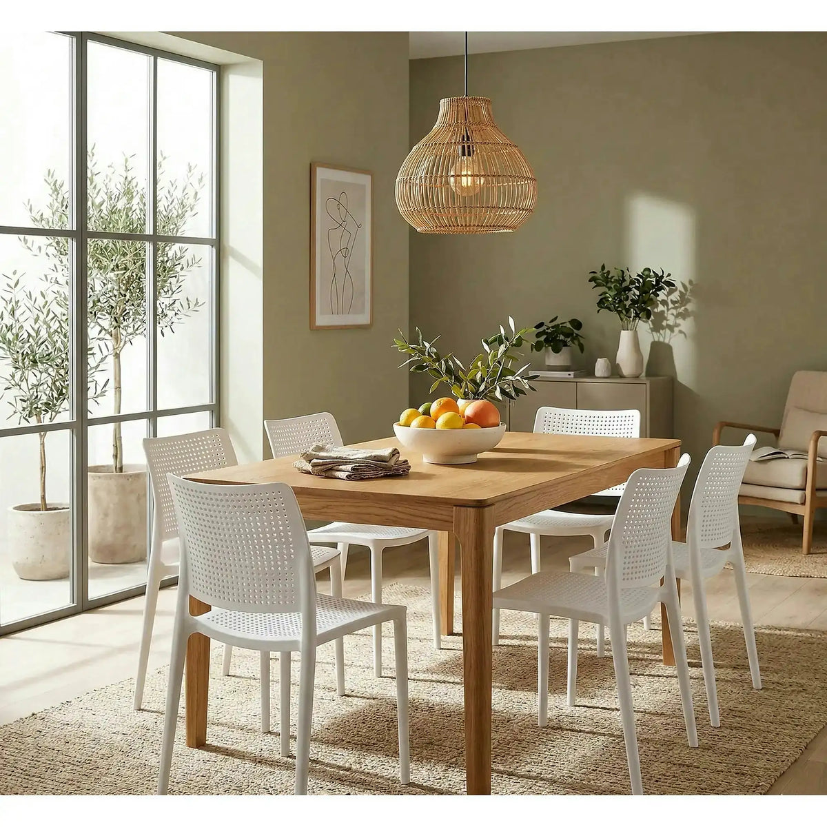 Scaun K514, alb, polipropilena, 42x55x79 cm