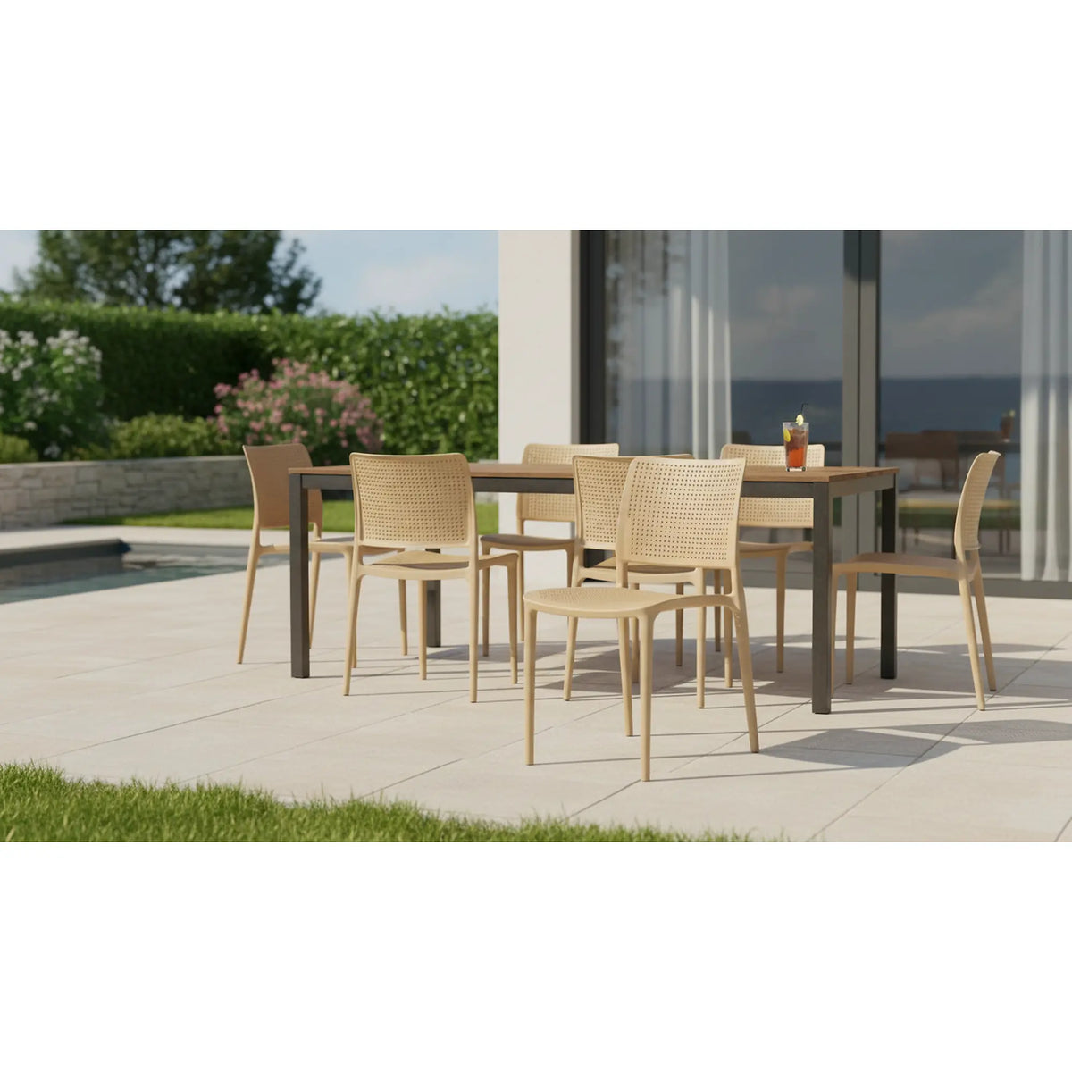 Scaun K514, portocaliu, polipropilena, 42x55x79 cm