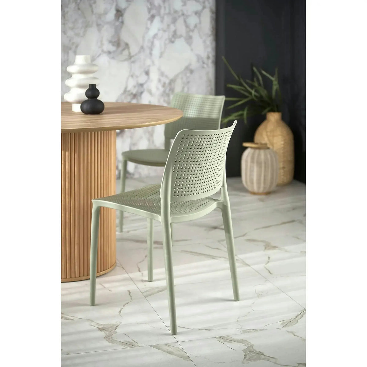 Scaun K514, verde menta, polipropilena, 42x55x79 cm
