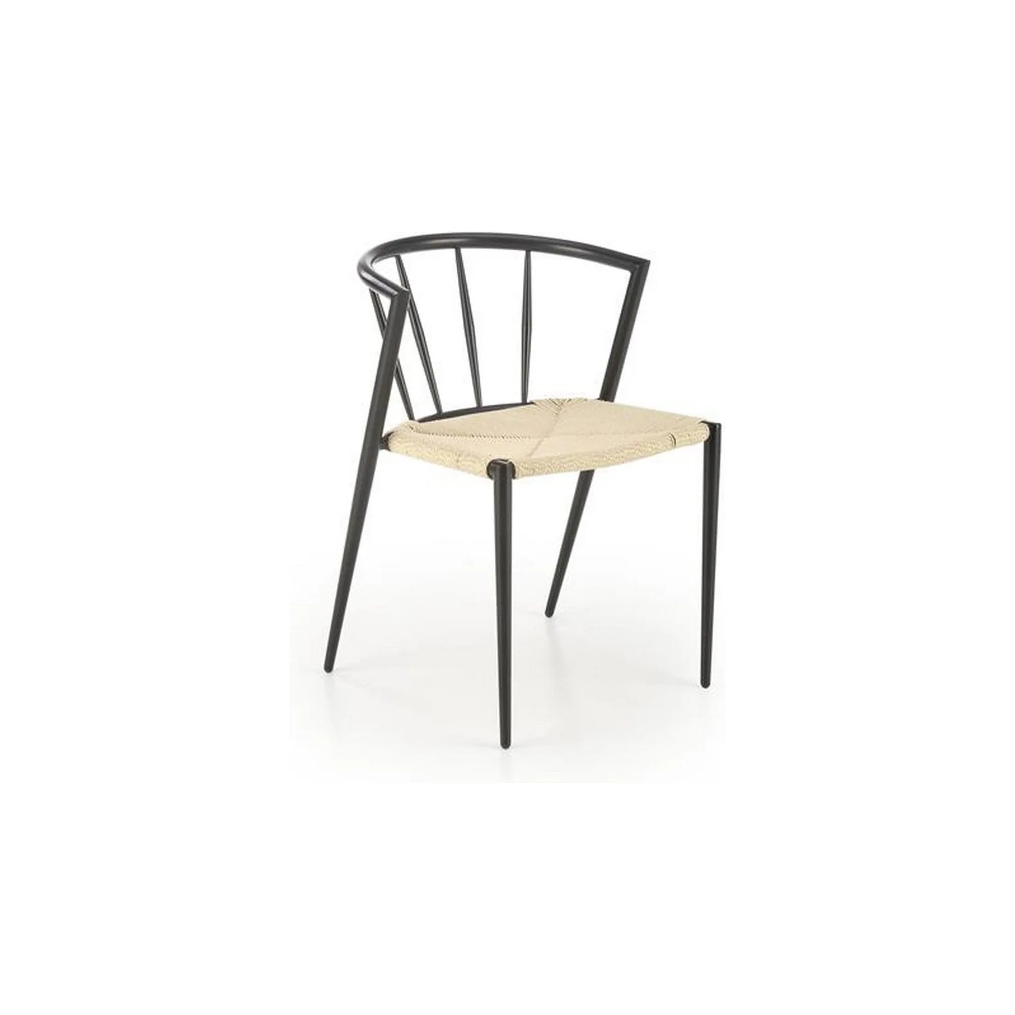 Scaun K515, bej/negru, sfoara/metal, 51x52x72 cm