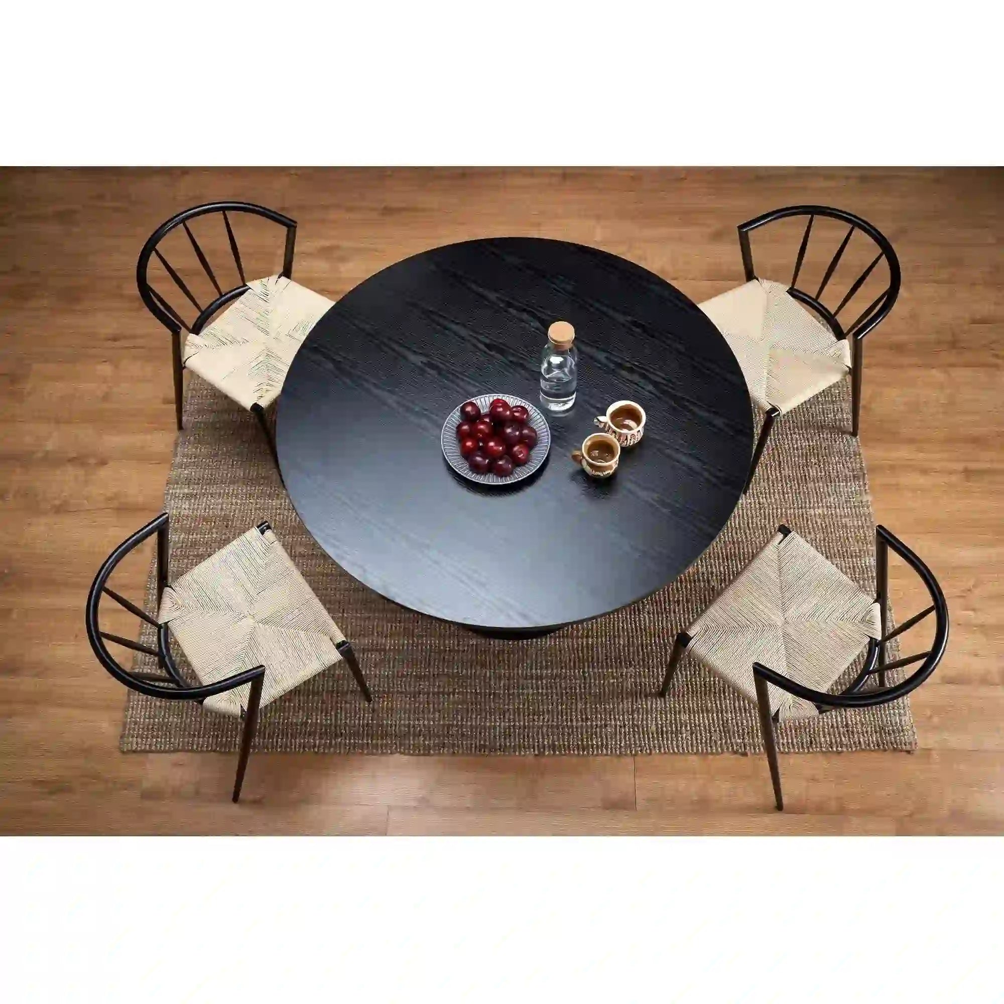 Scaun K515, bej/negru, sfoara/metal, 51x52x72 cm