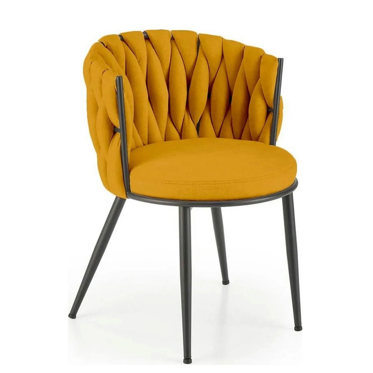 Scaun K516, galben/negru, stofa clasica/metal, 57x60x79 cm