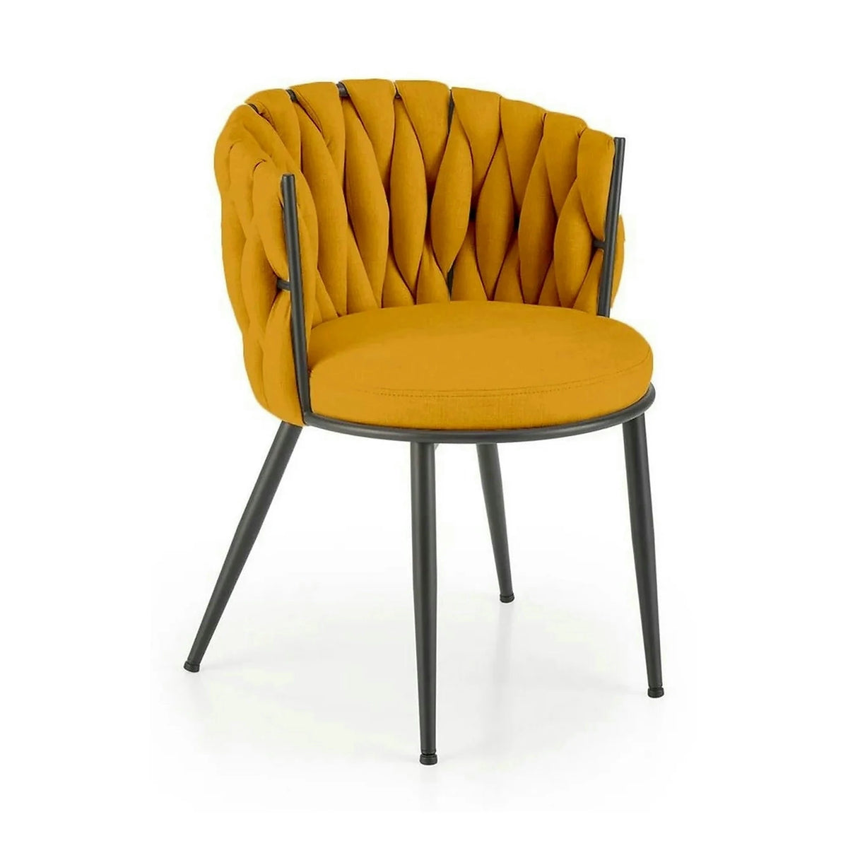Scaun K516, galben/negru, stofa clasica/metal, 57x60x79 cm
