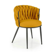 Scaun K516, galben/negru, stofa clasica/metal, 57x60x79 cm