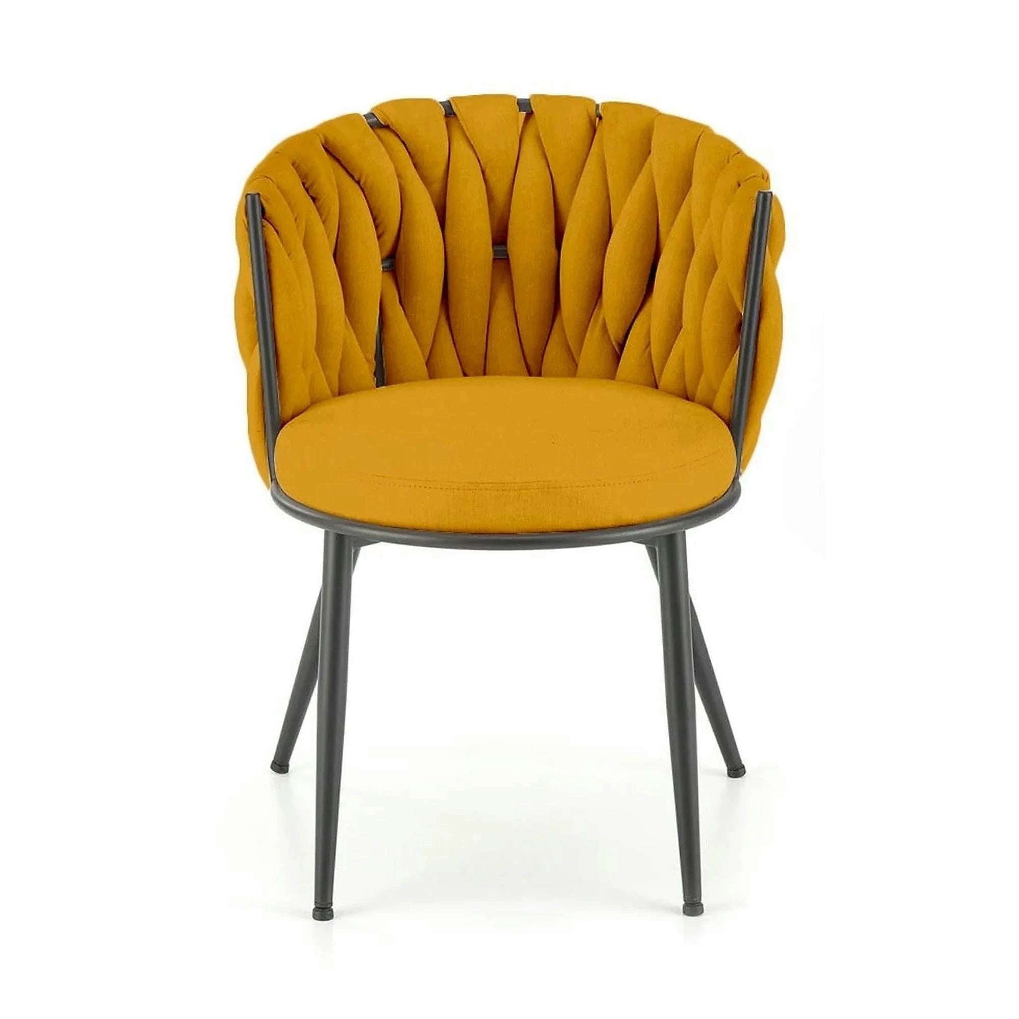 Scaun K516, galben/negru, stofa clasica/metal, 57x60x79 cm