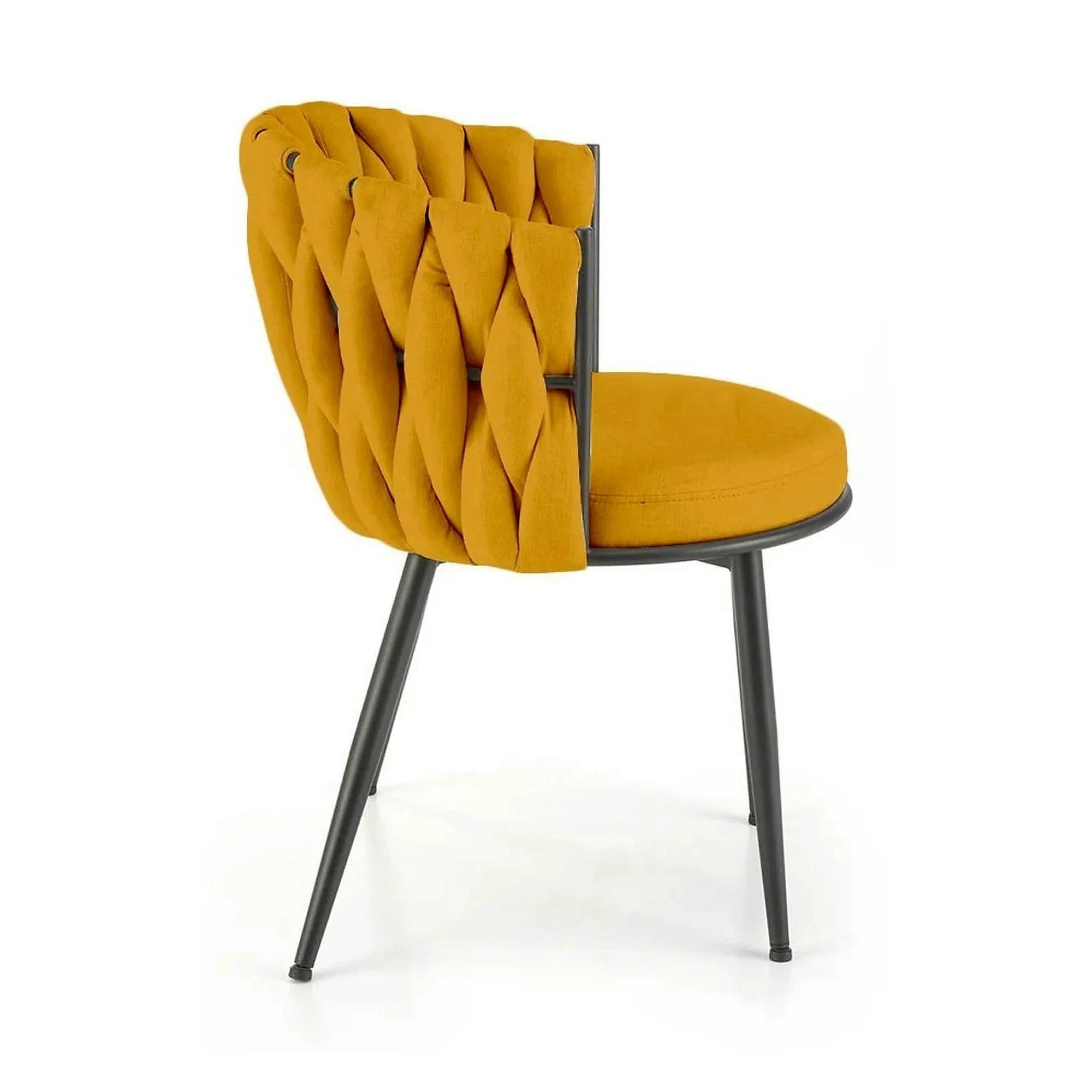 Scaun K516, galben/negru, stofa clasica/metal, 57x60x79 cm