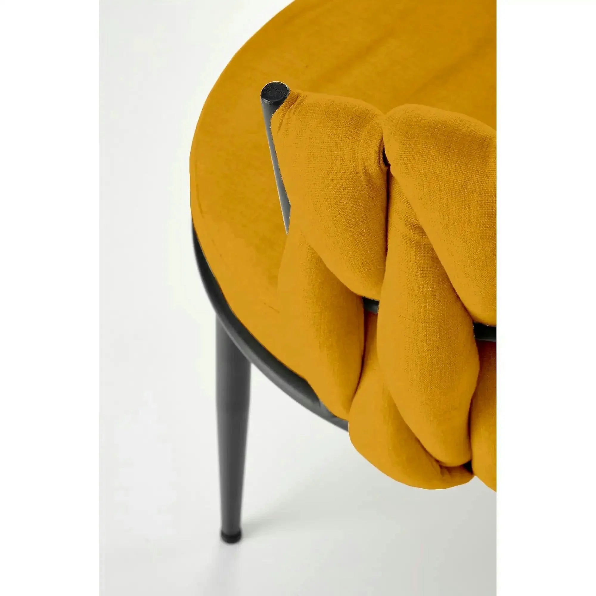 Scaun K516, galben/negru, stofa clasica/metal, 57x60x79 cm
