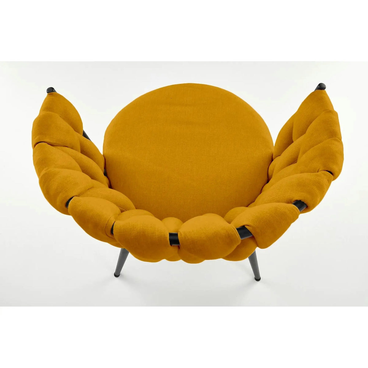 Scaun K516, galben/negru, stofa clasica/metal, 57x60x79 cm