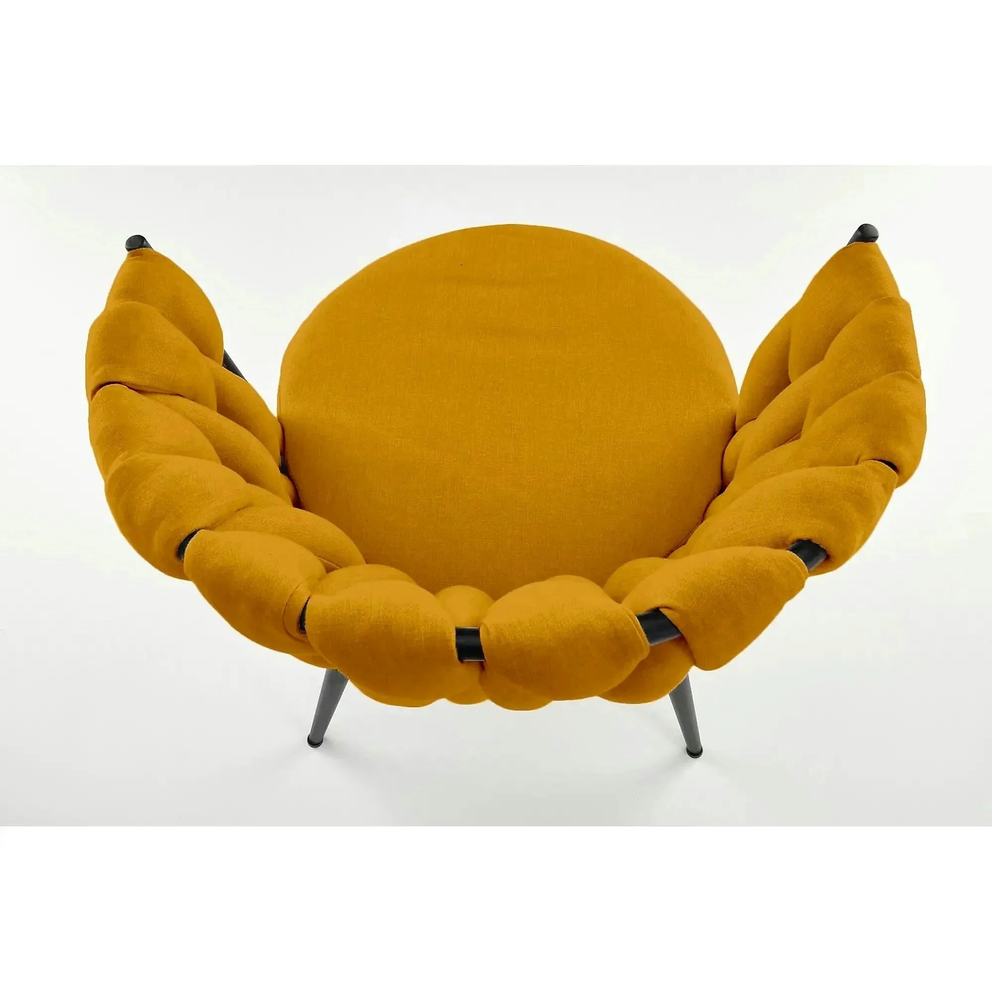 Scaun K516, galben/negru, stofa clasica/metal, 57x60x79 cm