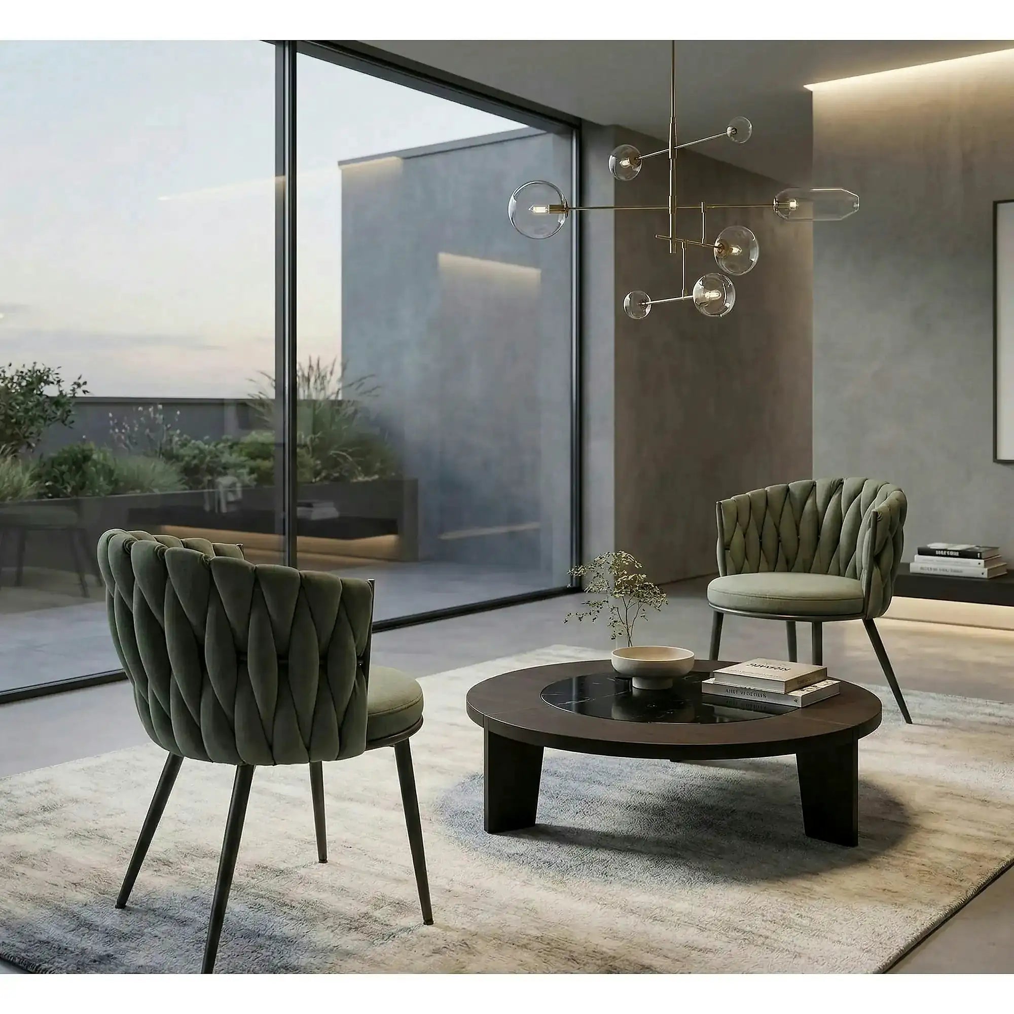 Scaun K516, verde/negru, stofa clasica/metal, 57x60x79 cm