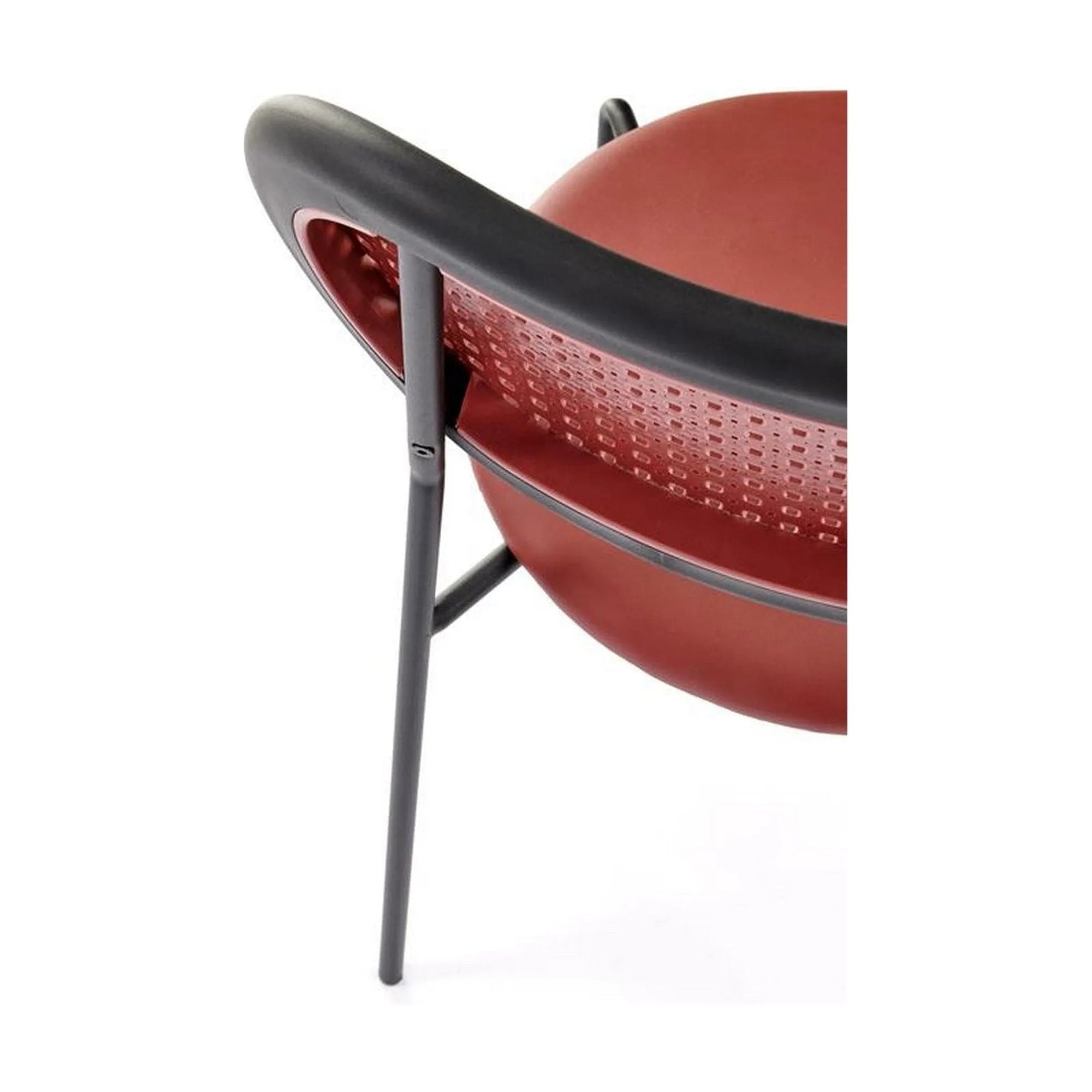 Scaun K524, maro/negru, piele ecologica/rattan sintetic, 46x51x78 cm