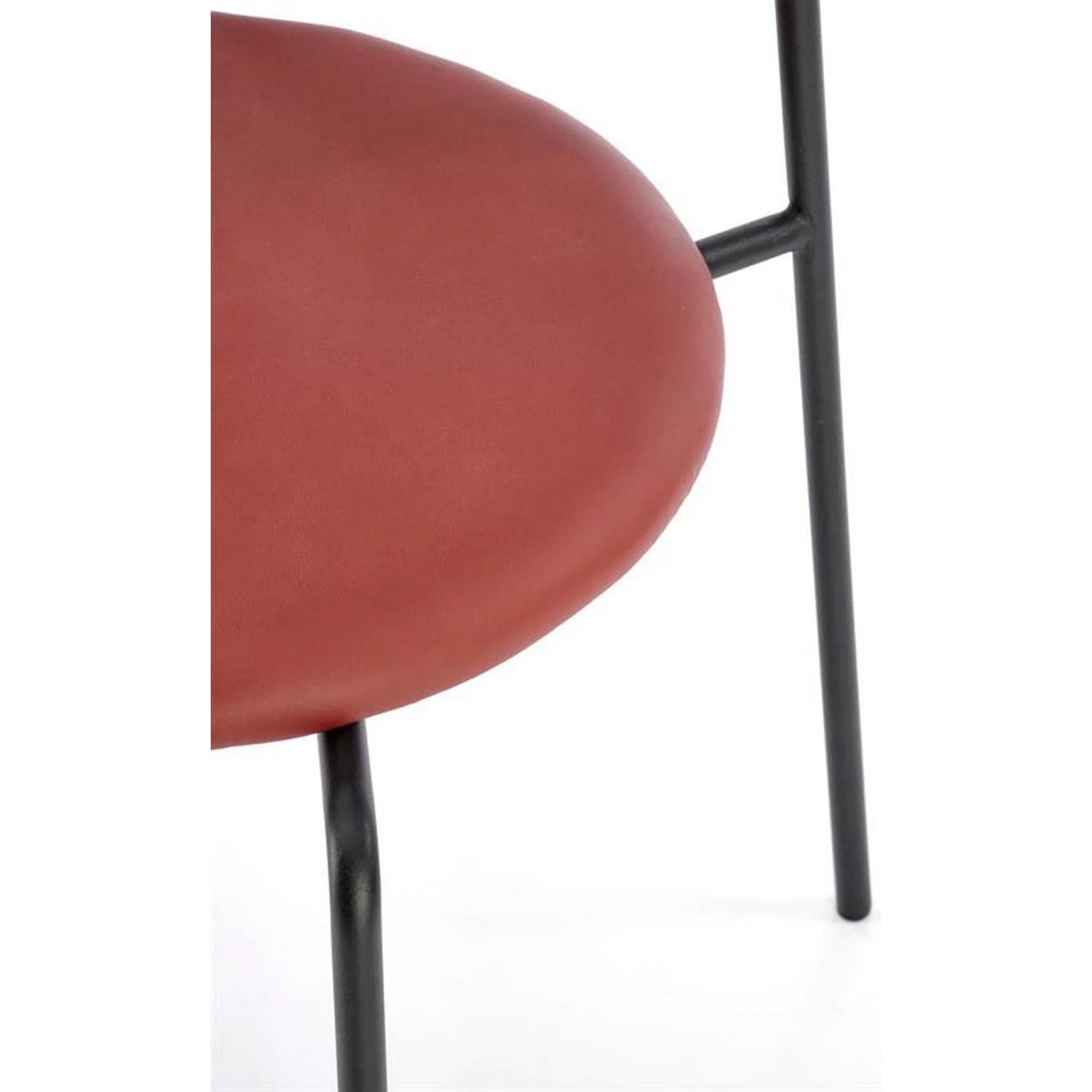 Scaun K524, maro/negru, piele ecologica/rattan sintetic, 46x51x78 cm