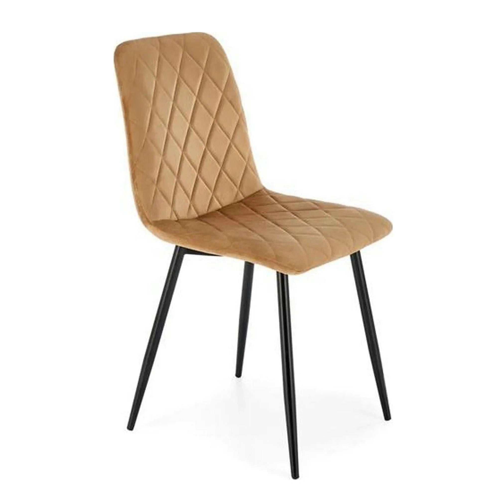 Scaun K525, bej/negru, stofa catifelata/metal, 45x55x89 cm