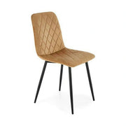Scaun K525, bej/negru, stofa catifelata/metal, 45x55x89 cm
