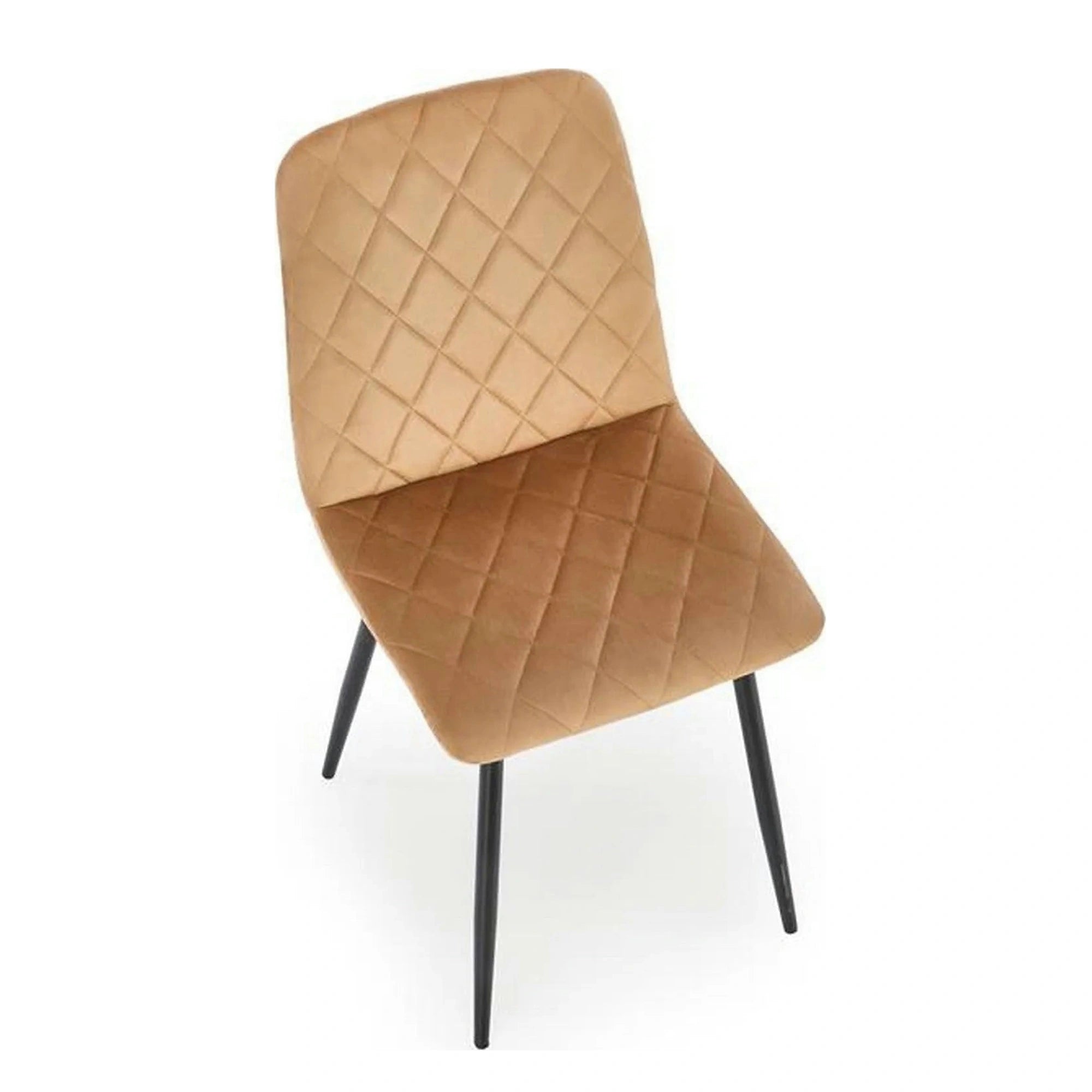 Scaun K525, bej/negru, stofa catifelata/metal, 45x55x89 cm