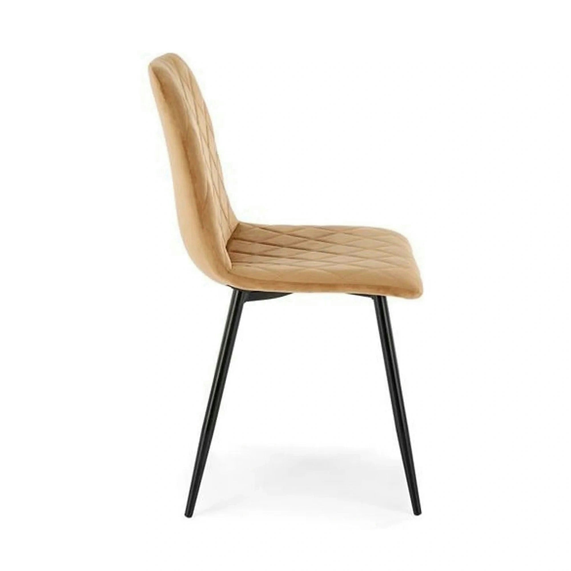 Scaun K525, bej/negru, stofa catifelata/metal, 45x55x89 cm