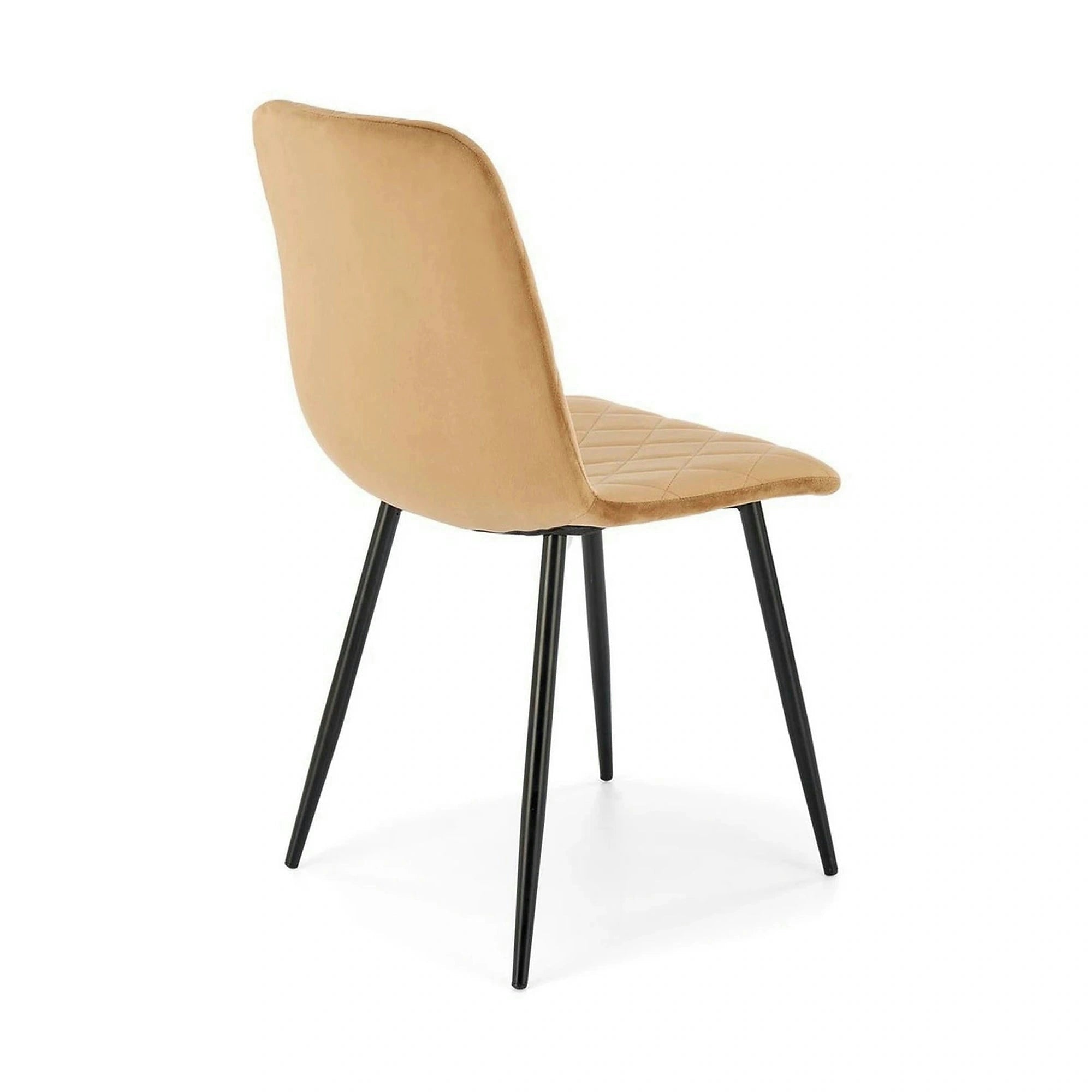 Scaun K525, bej/negru, stofa catifelata/metal, 45x55x89 cm