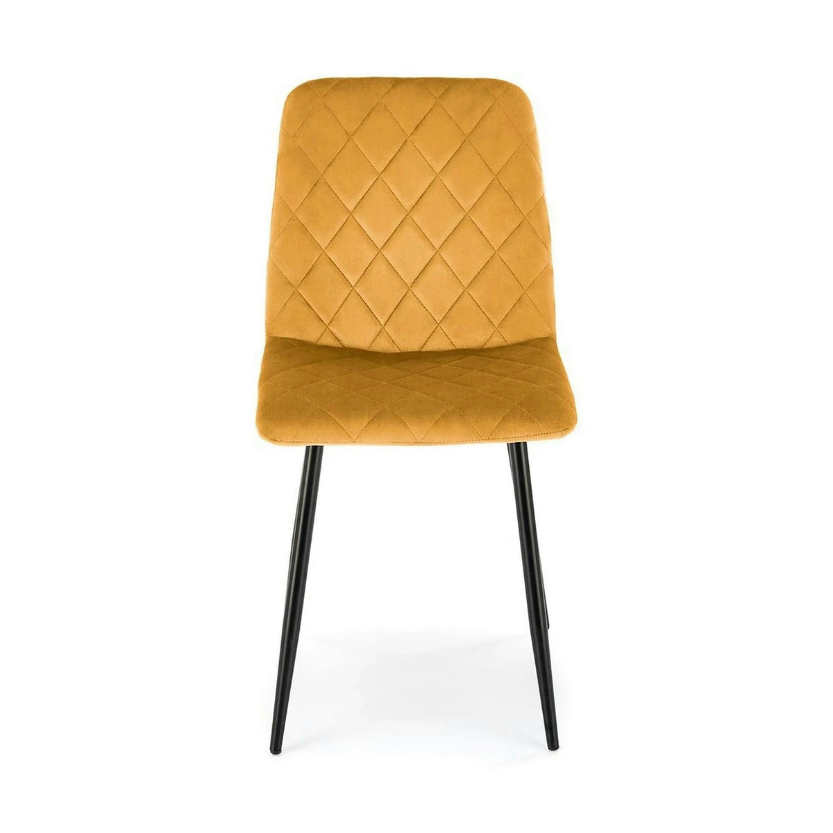 Scaun K525, galben/negru, stofa catifelata/metal, 45x55x89 cm