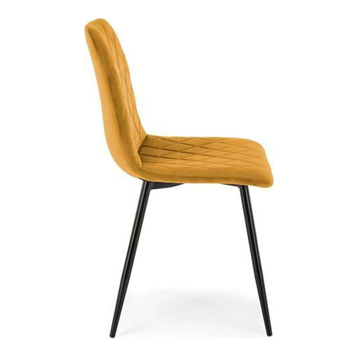Scaun K525, galben/negru, stofa catifelata/metal, 45x55x89 cm
