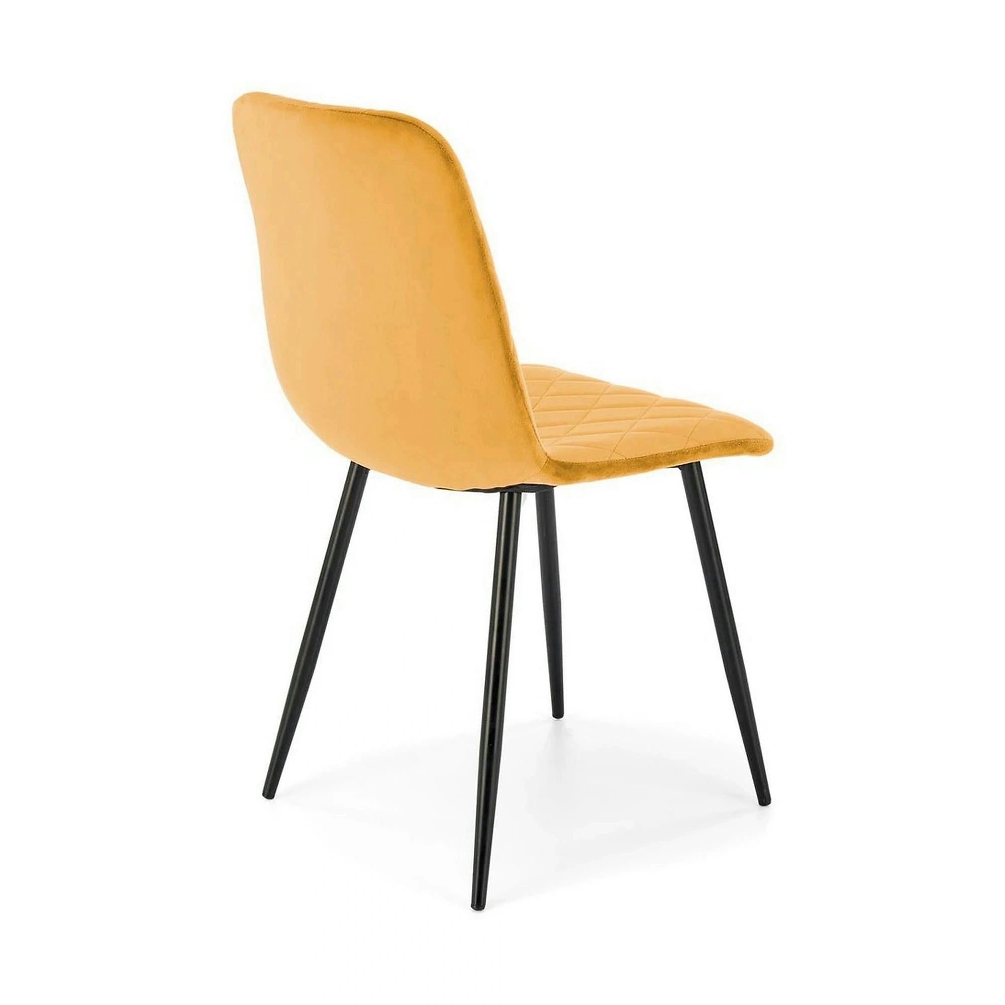 Scaun K525, galben/negru, stofa catifelata/metal, 45x55x89 cm