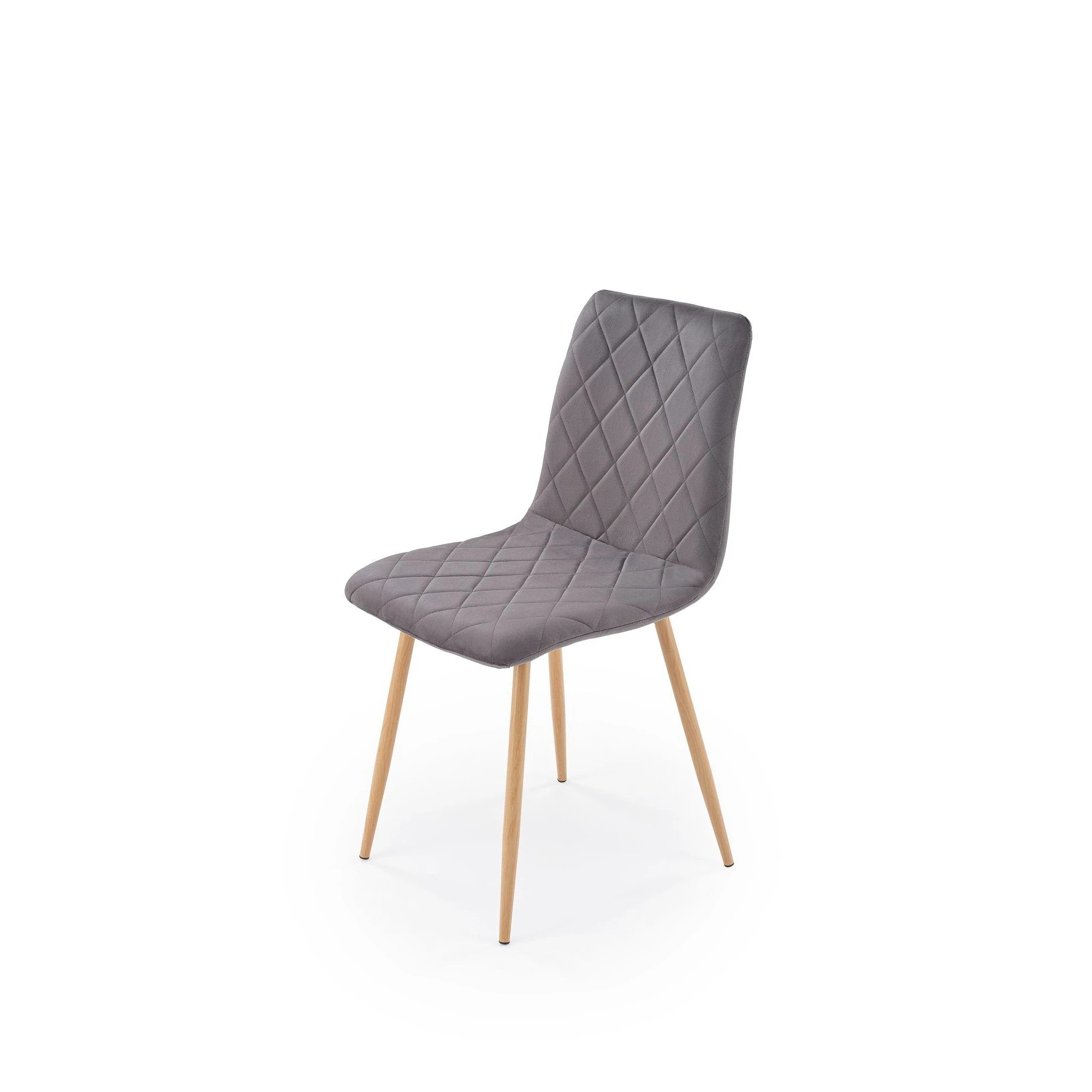 Scaun K525, gri inchis/stejar, stofa catifelata/metal, 45x55x89 cm