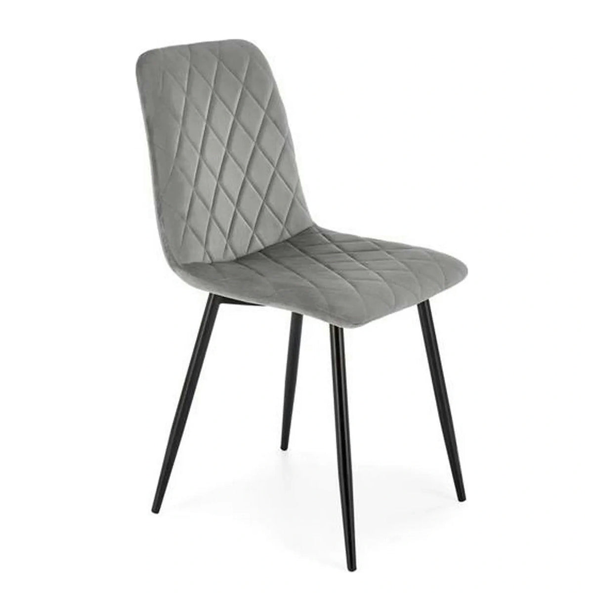 Scaun K525, gri/negru, stofa catifelata/metal, 45x55x89 cm
