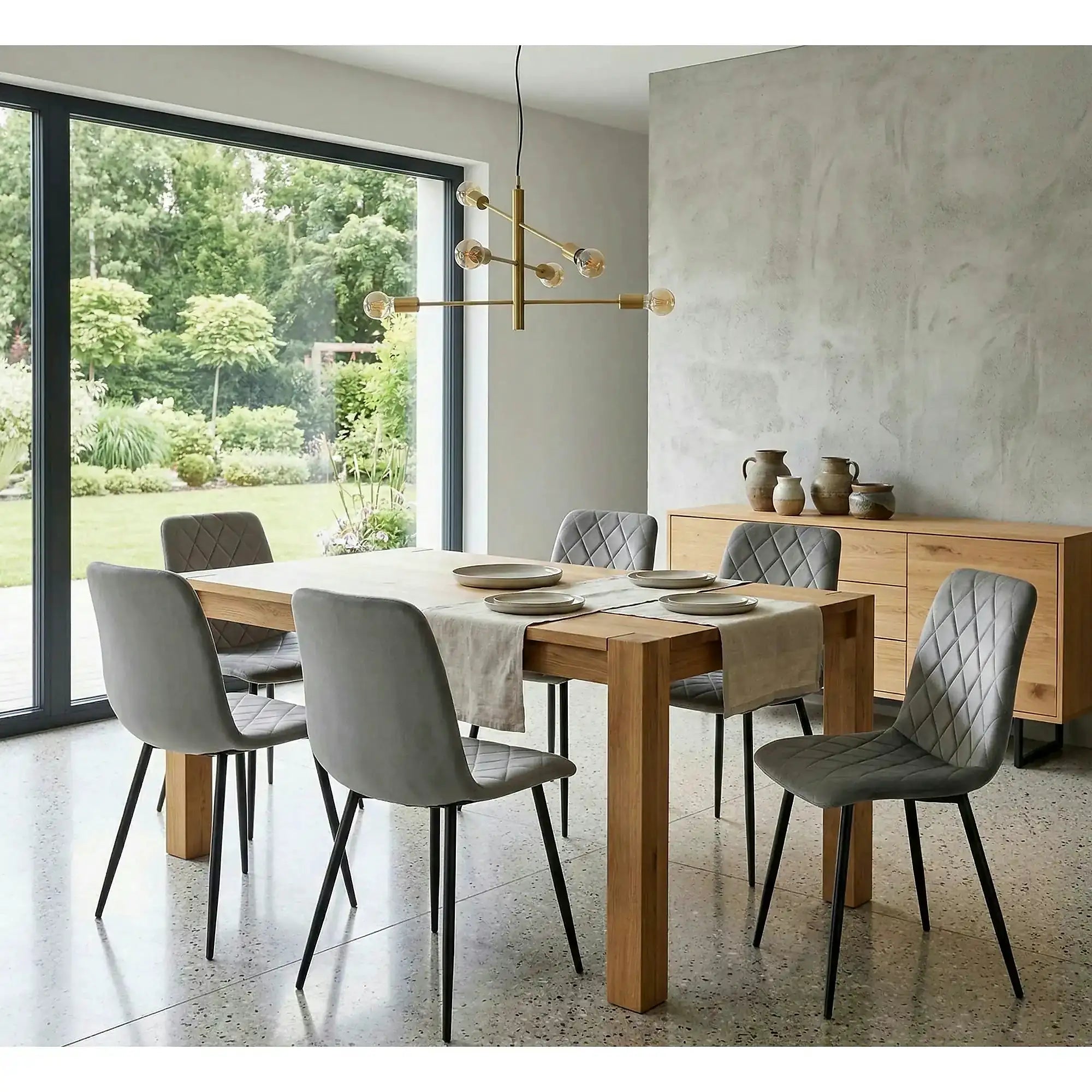 Scaun K525, gri/negru, stofa catifelata/metal, 45x55x89 cm