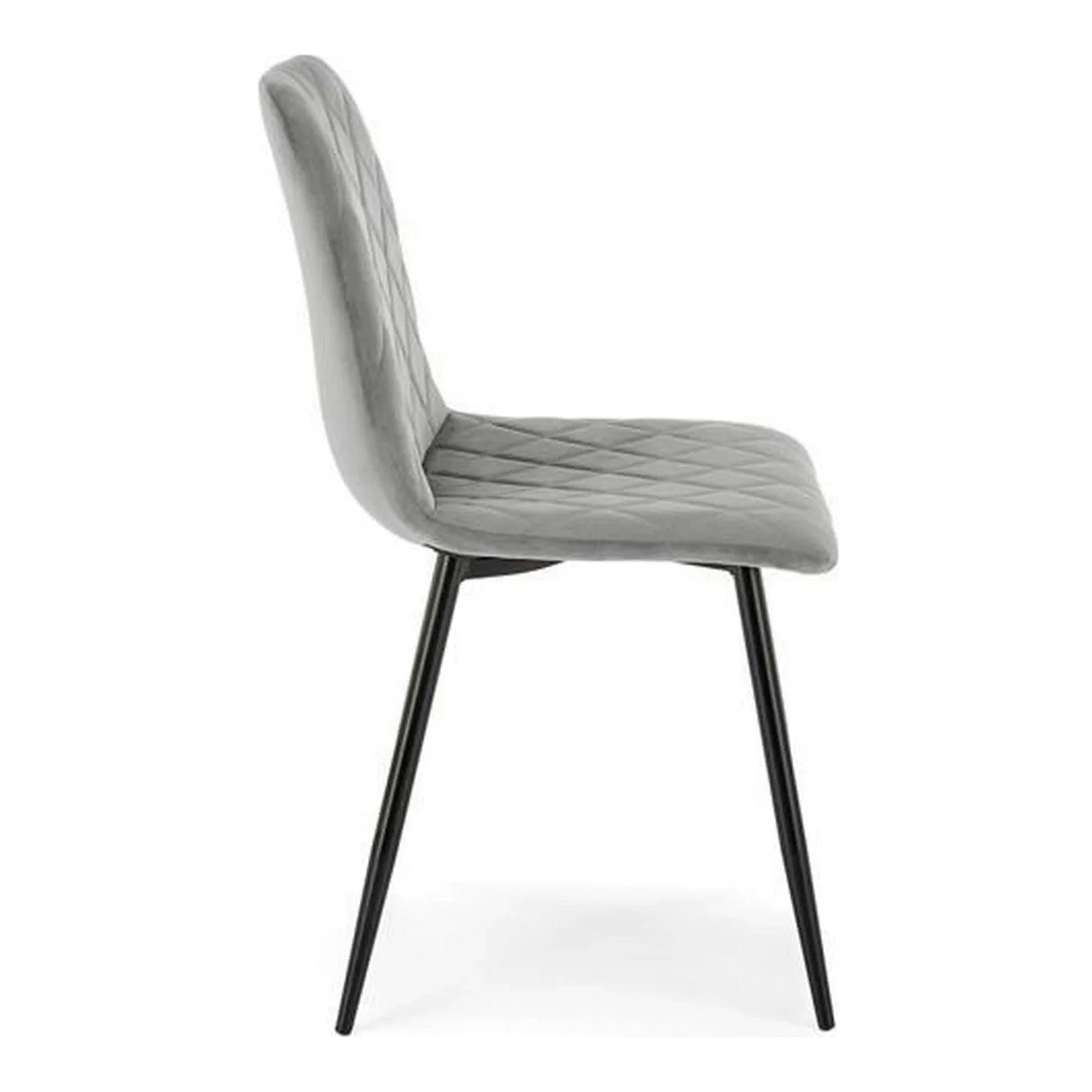 Scaun K525, gri/negru, stofa catifelata/metal, 45x55x89 cm