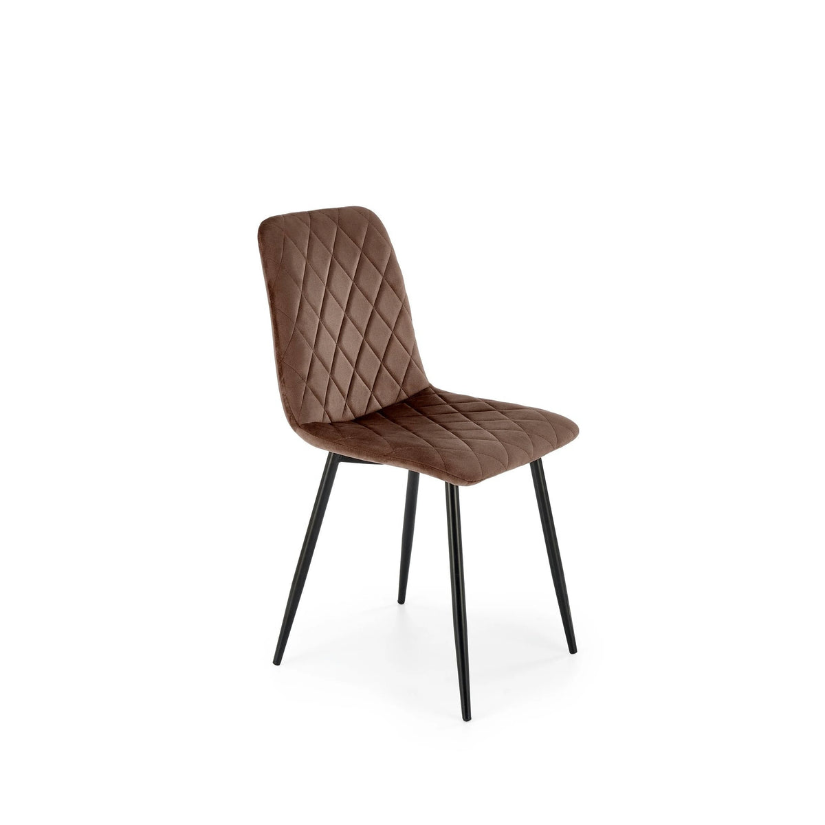 Scaun K525, maro/negru, stofa catifelata/metal, 45x55x89 cm