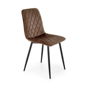 Scaun K525, maro/negru, stofa catifelata/metal, 45x55x89 cm