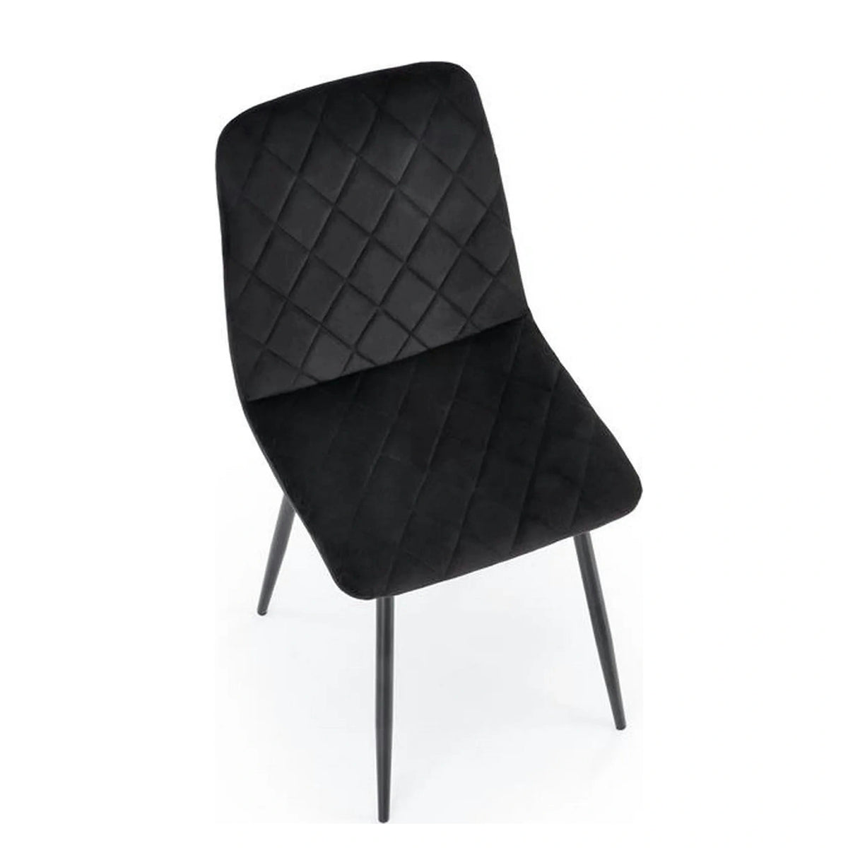 Scaun K525, negru, stofa catifelata/metal, 45x55x89 cm