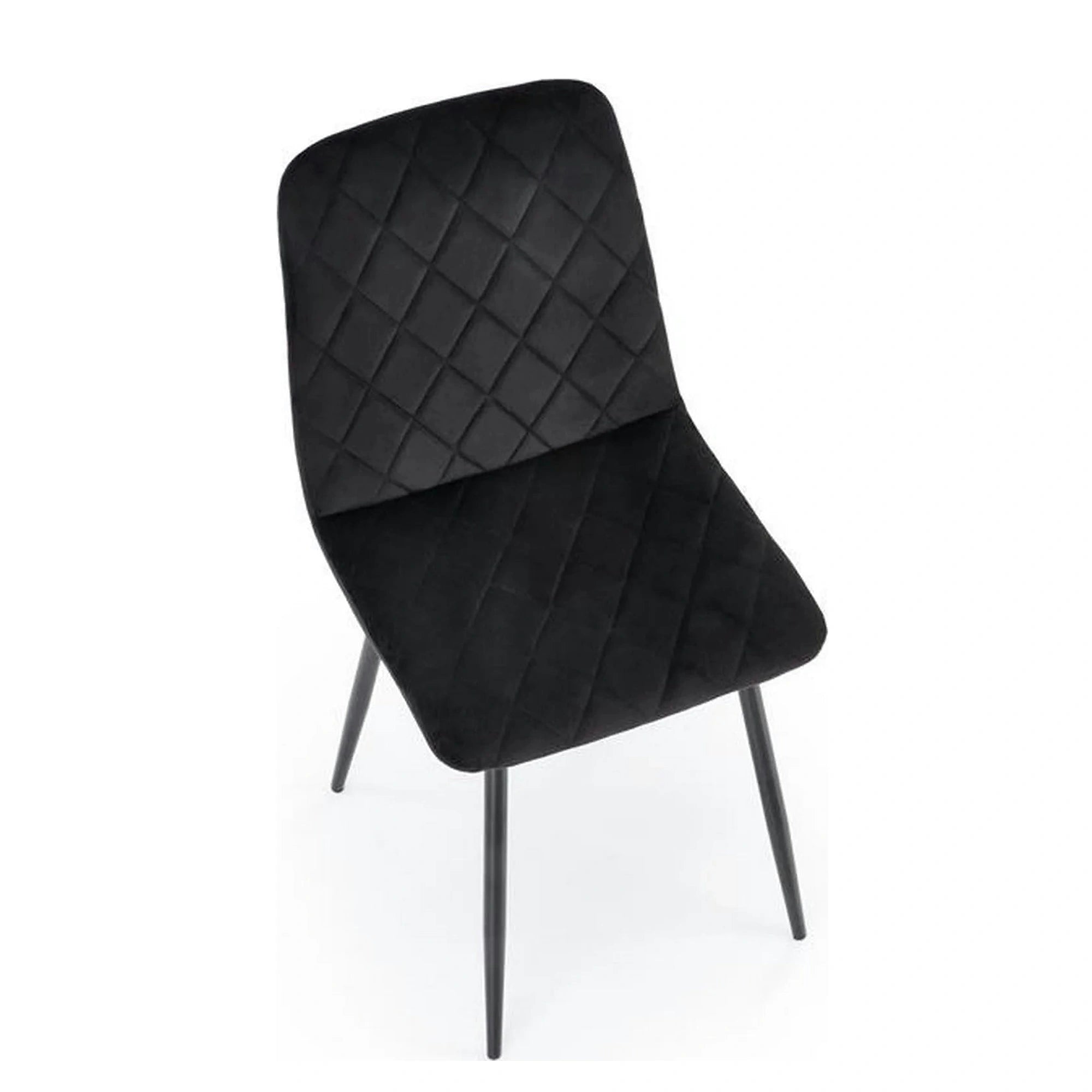 Scaun K525, negru, stofa catifelata/metal, 45x55x89 cm