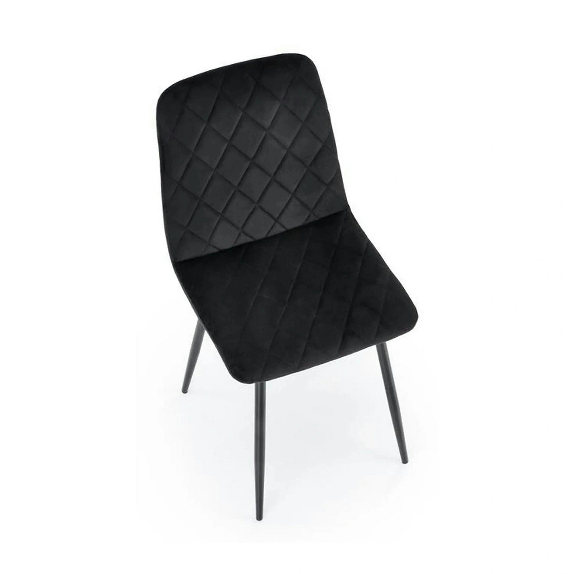 Scaun K525, negru, stofa catifelata/metal, 45x55x89 cm