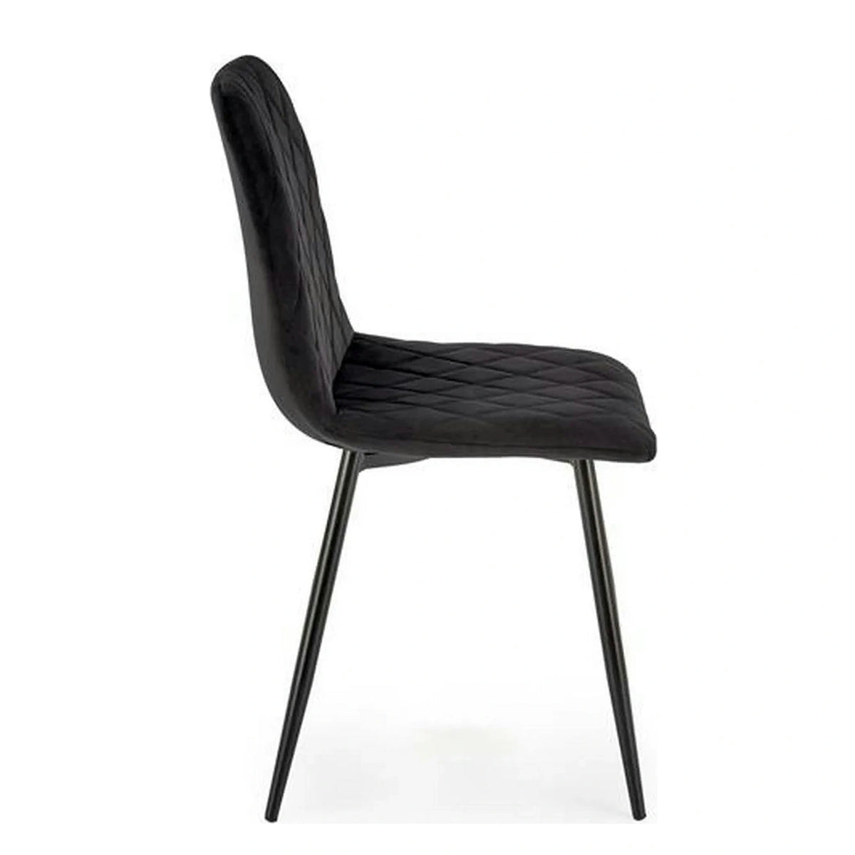 Scaun K525, negru, stofa catifelata/metal, 45x55x89 cm