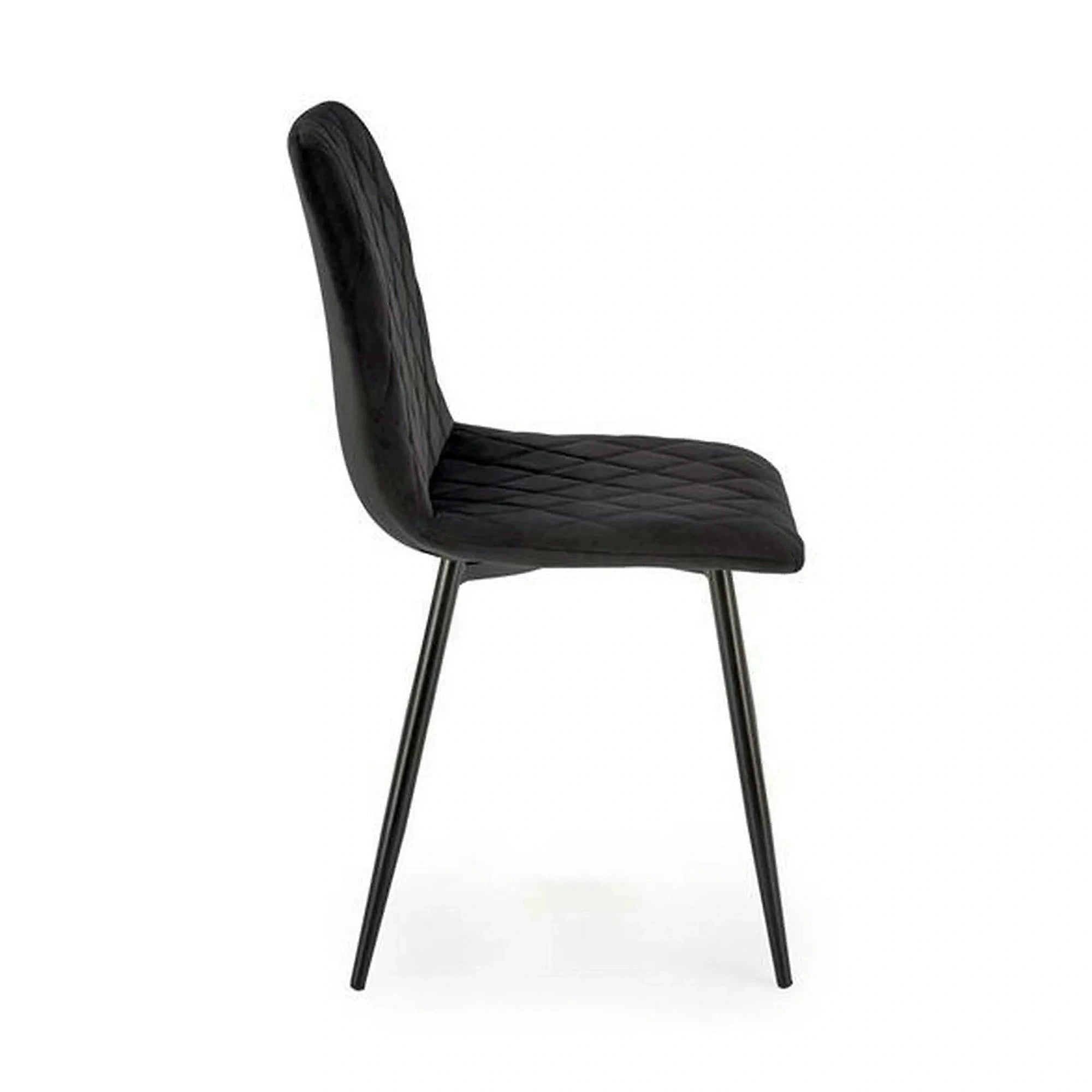 Scaun K525, negru, stofa catifelata/metal, 45x55x89 cm