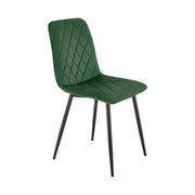 Scaun K525, verde inchis/negru, stofa catifelata/metal, 45x55x89 cm