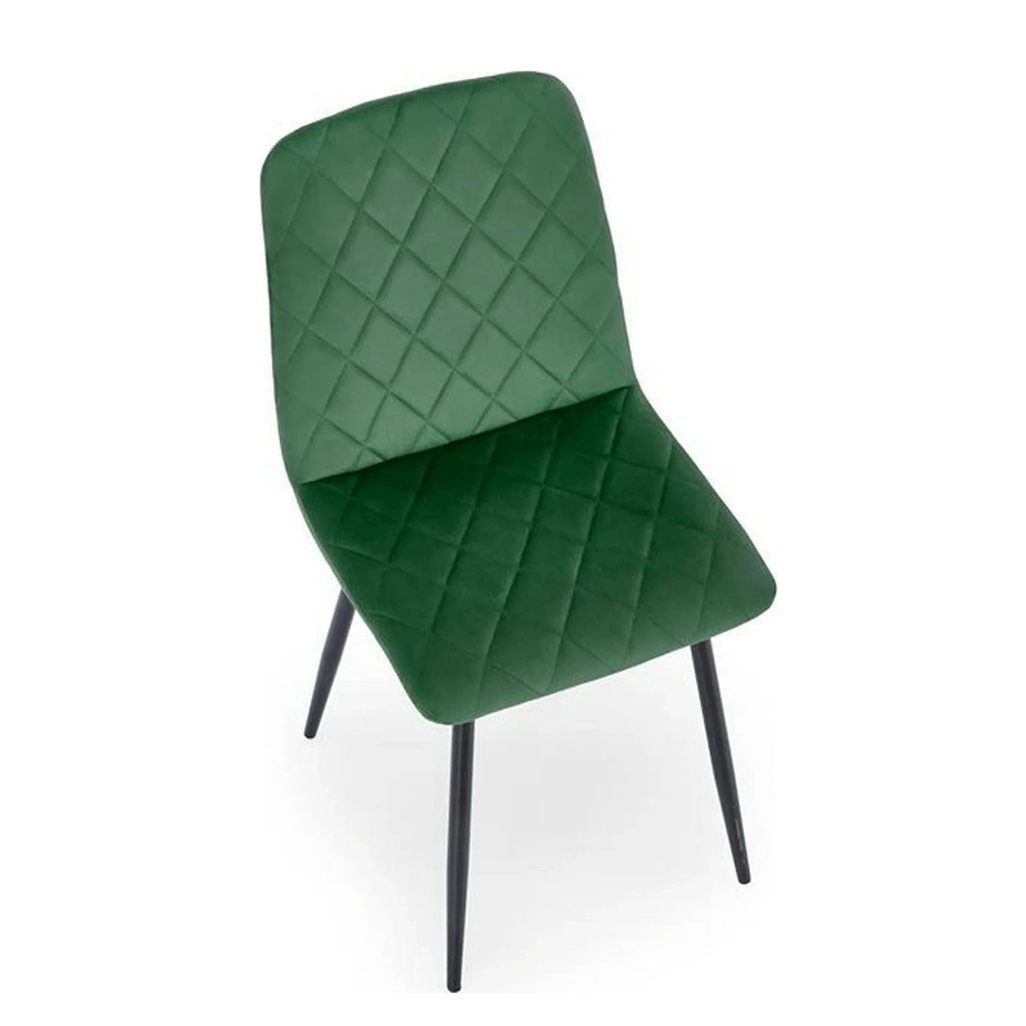 Scaun K525, verde inchis/negru, stofa catifelata/metal, 45x55x89 cm