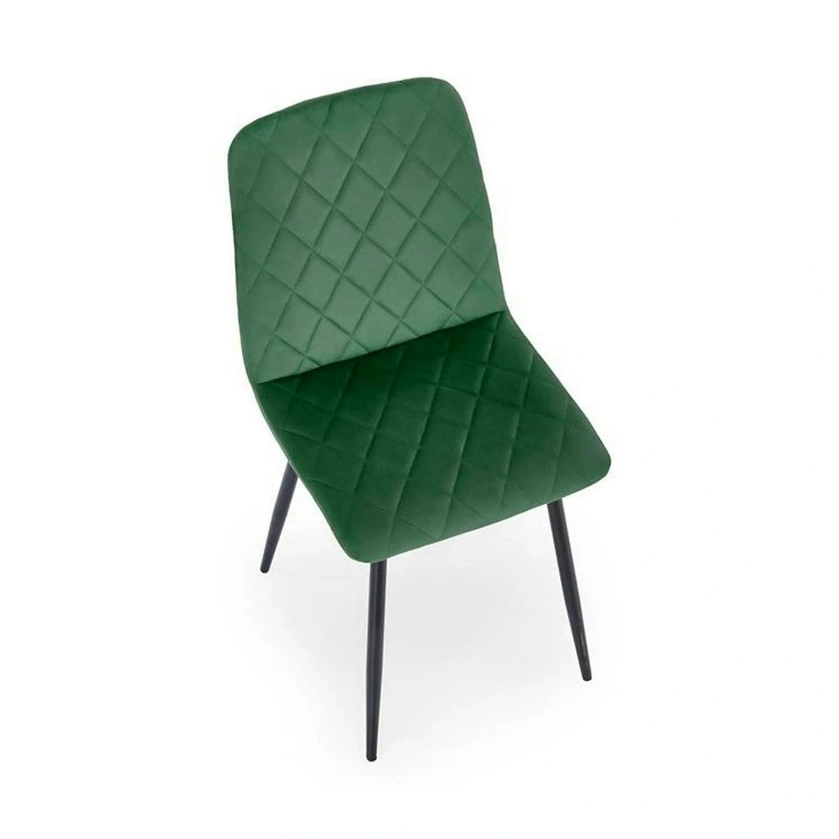 Scaun K525, verde inchis/negru, stofa catifelata/metal, 45x55x89 cm