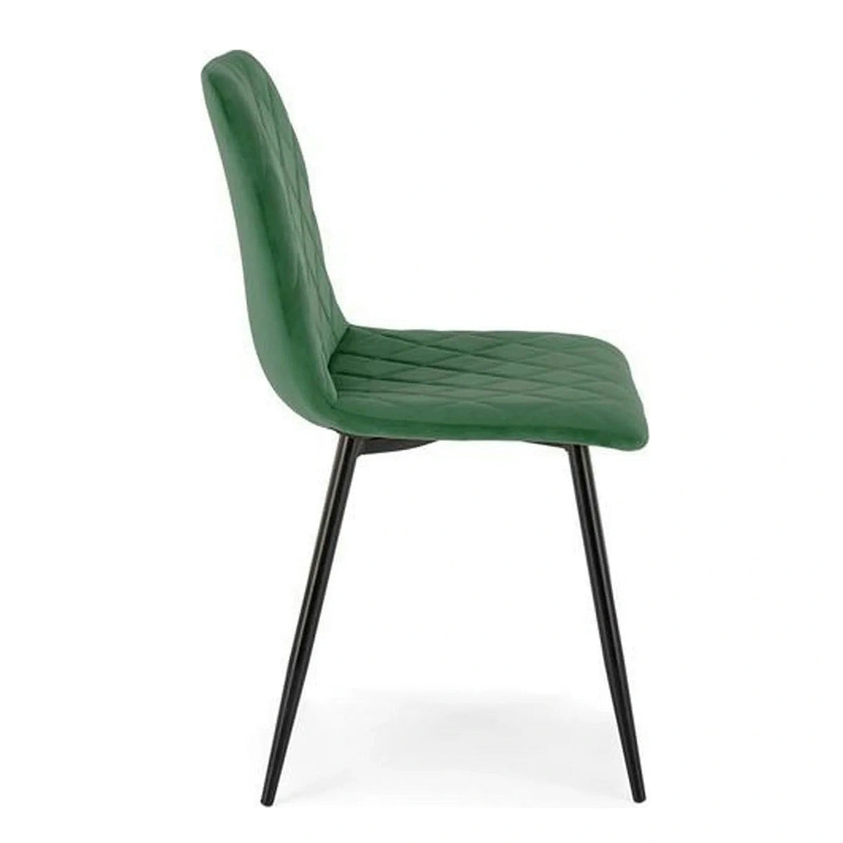 Scaun K525, verde inchis/negru, stofa catifelata/metal, 45x55x89 cm