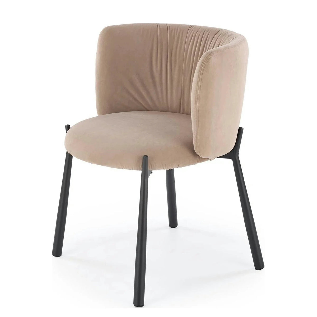 Scaun K531, bej/negru, stofa catifelata/metal, 60x58x76 cm