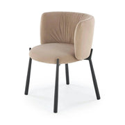Scaun K531, bej/negru, stofa catifelata/metal, 60x58x76 cm
