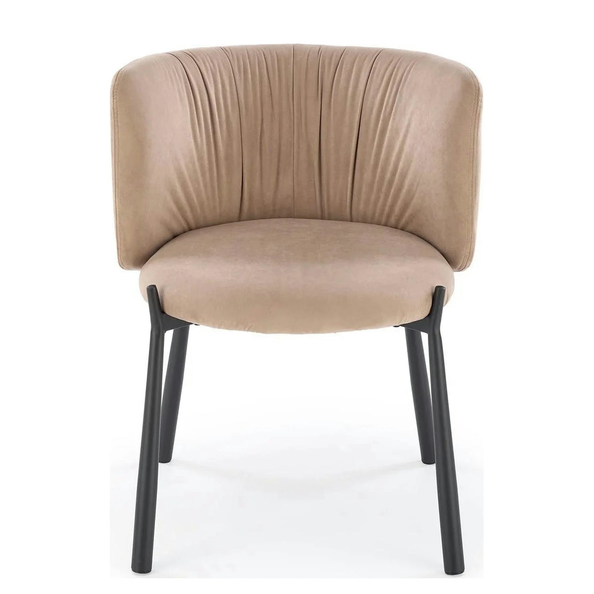Scaun K531, bej/negru, stofa catifelata/metal, 60x58x76 cm