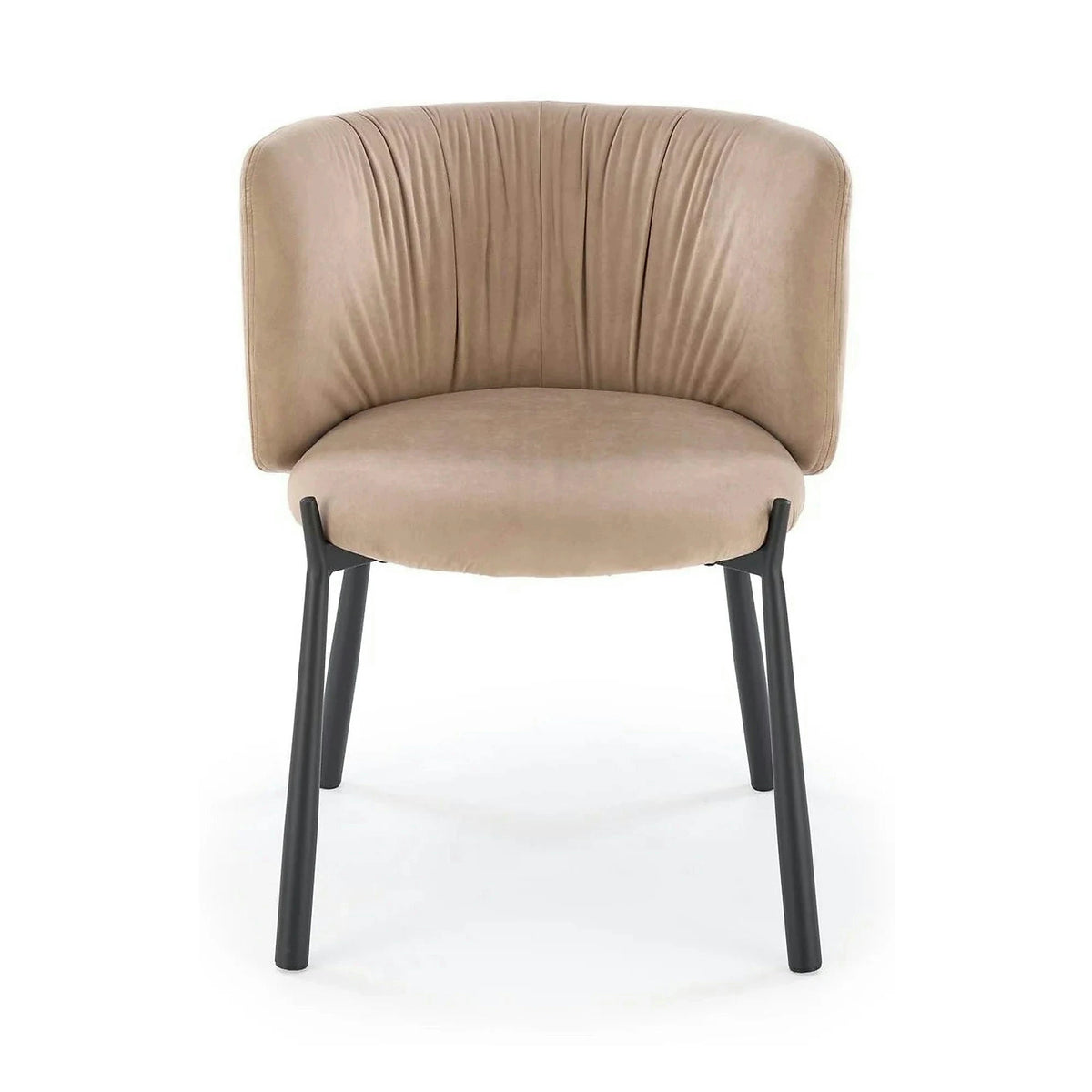 Scaun K531, bej/negru, stofa catifelata/metal, 60x58x76 cm